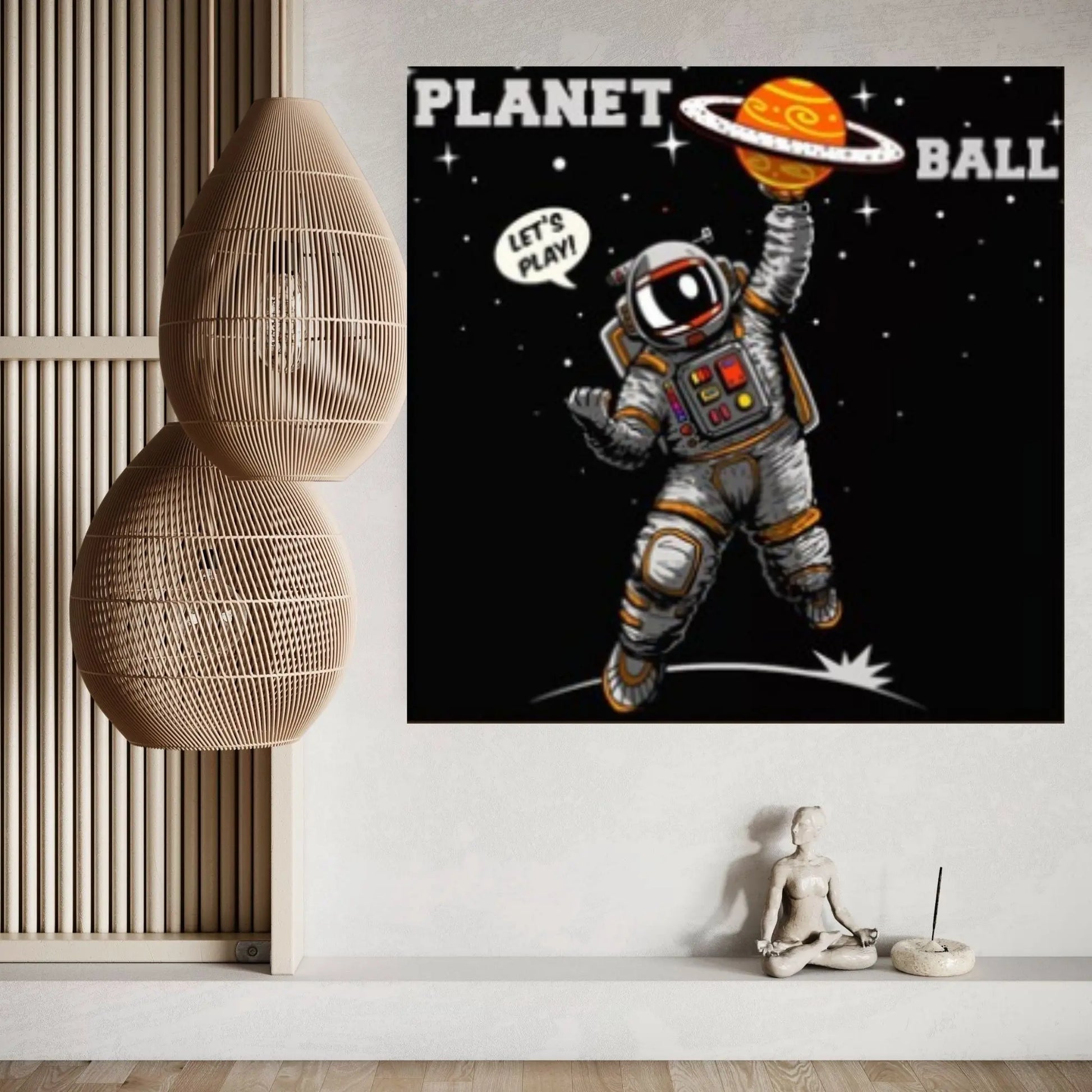 Basketball Astronaut Canvas Wall Art, Basketball Wall Art,Basketball Coach Gift, Sports Gift for Dad, Basketball Player Gift - Y Canvas