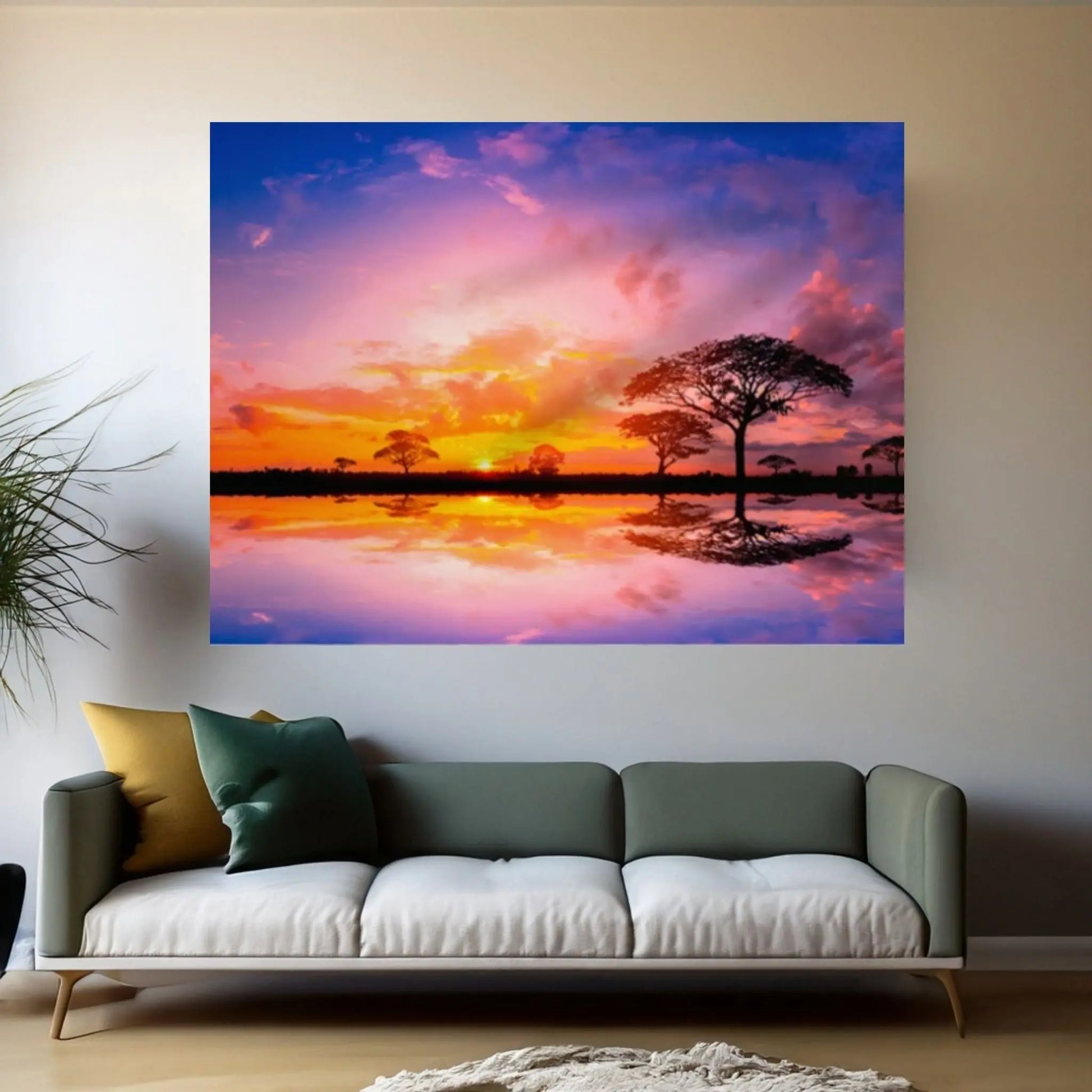 Sunset on the Beach Print on Canvas, Canvas Wall Set - Y Canvas