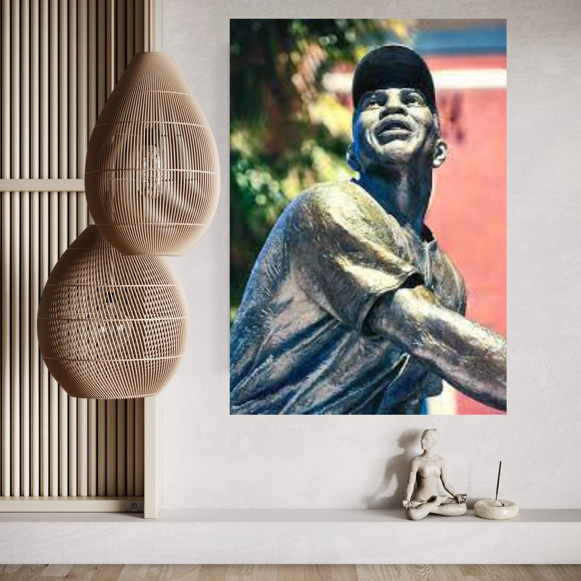 Willie Mays statue in AT&T Park, San Francisco, California, USA Canvas Wall Art - Y Canvas