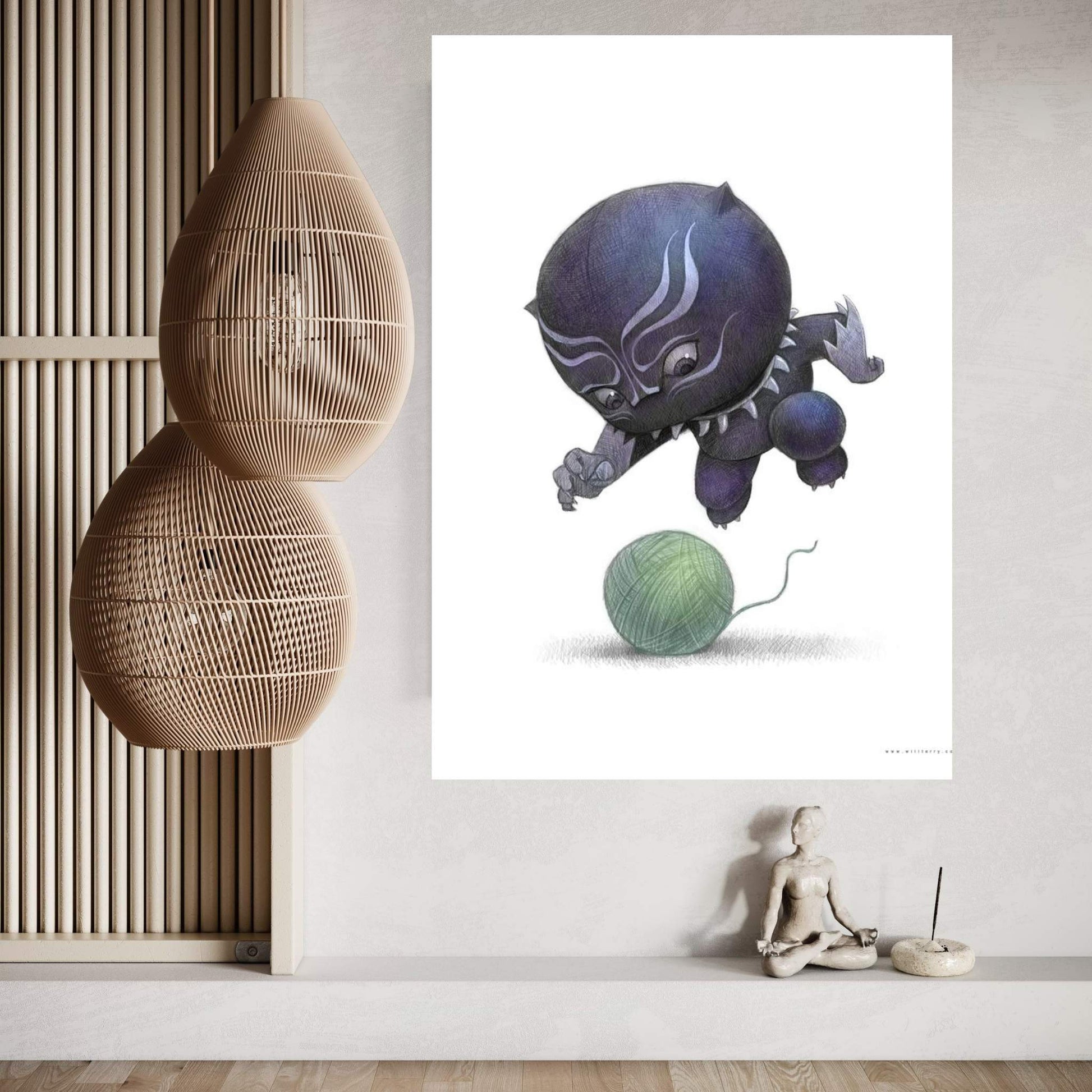 Baby Black Panther Canvas Wall Art - Y Canvas