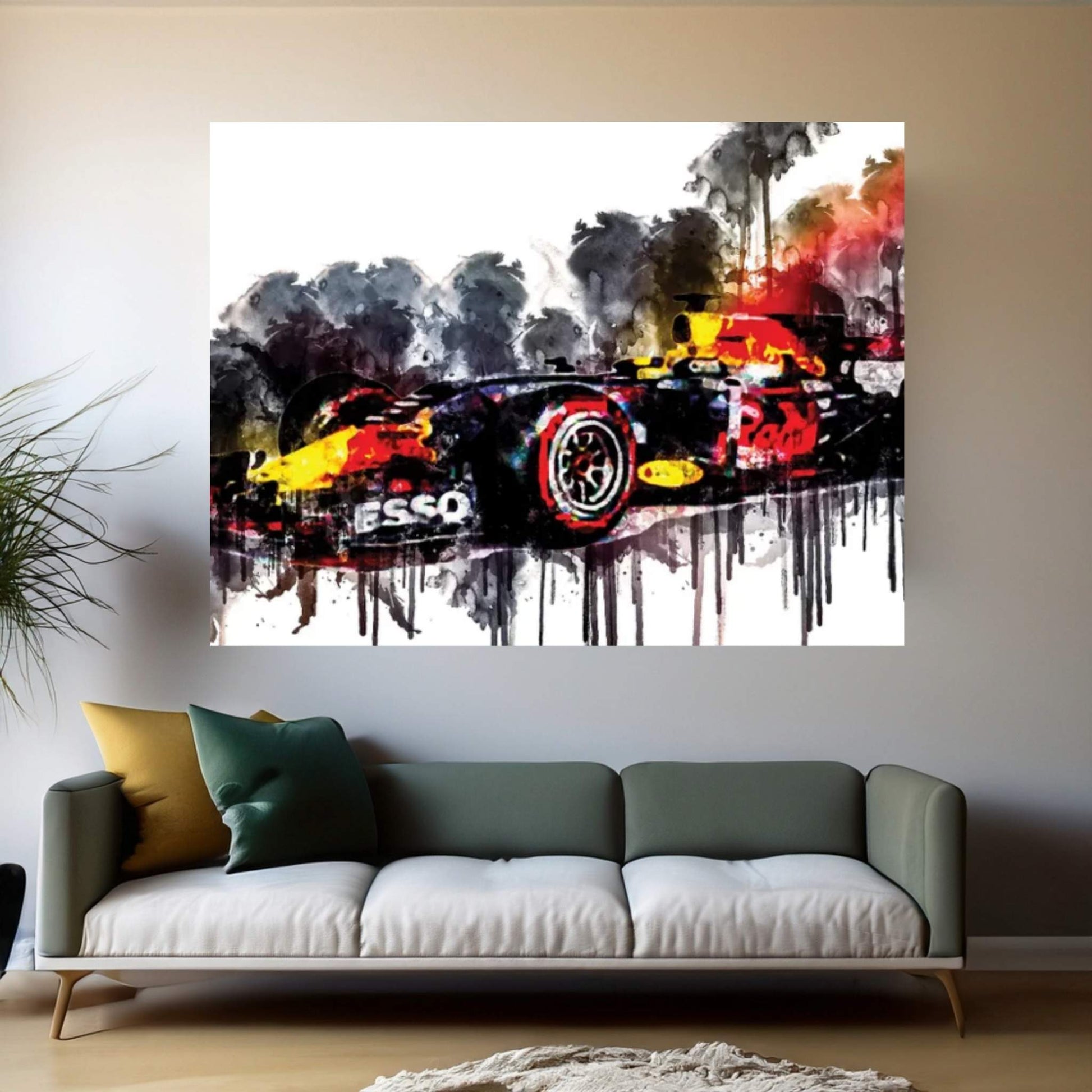 2017 Red Bull RB13 Formula Car Vehicle CCLXXII Canvas Wall Art - Y Canvas