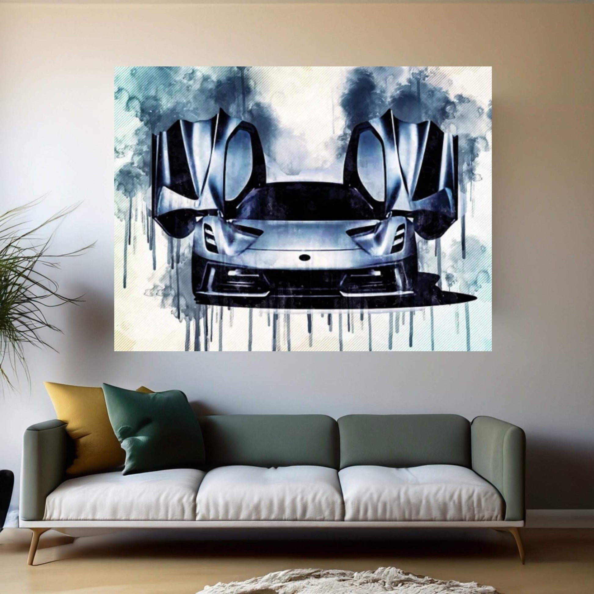 2020 Lotus Evija Electric Hypercar Exterior Front View Canvas Wall Art - Y Canvas