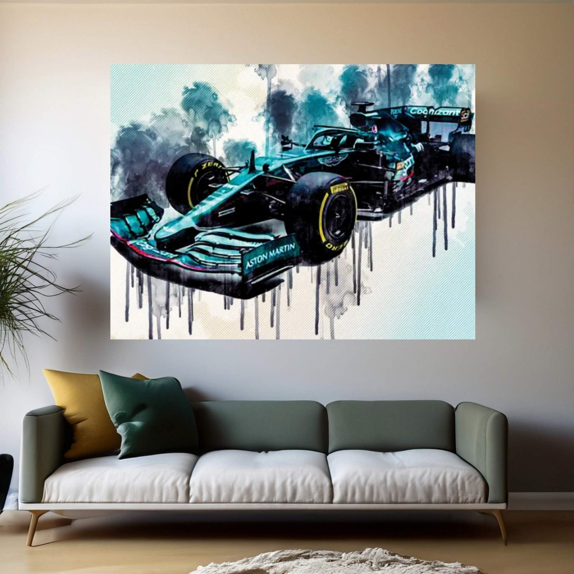 Formula 1 2021 Aston Martin Amr21 Front View Exterior F1 2021 Race Cars Canvas Wall Art - Y Canvas