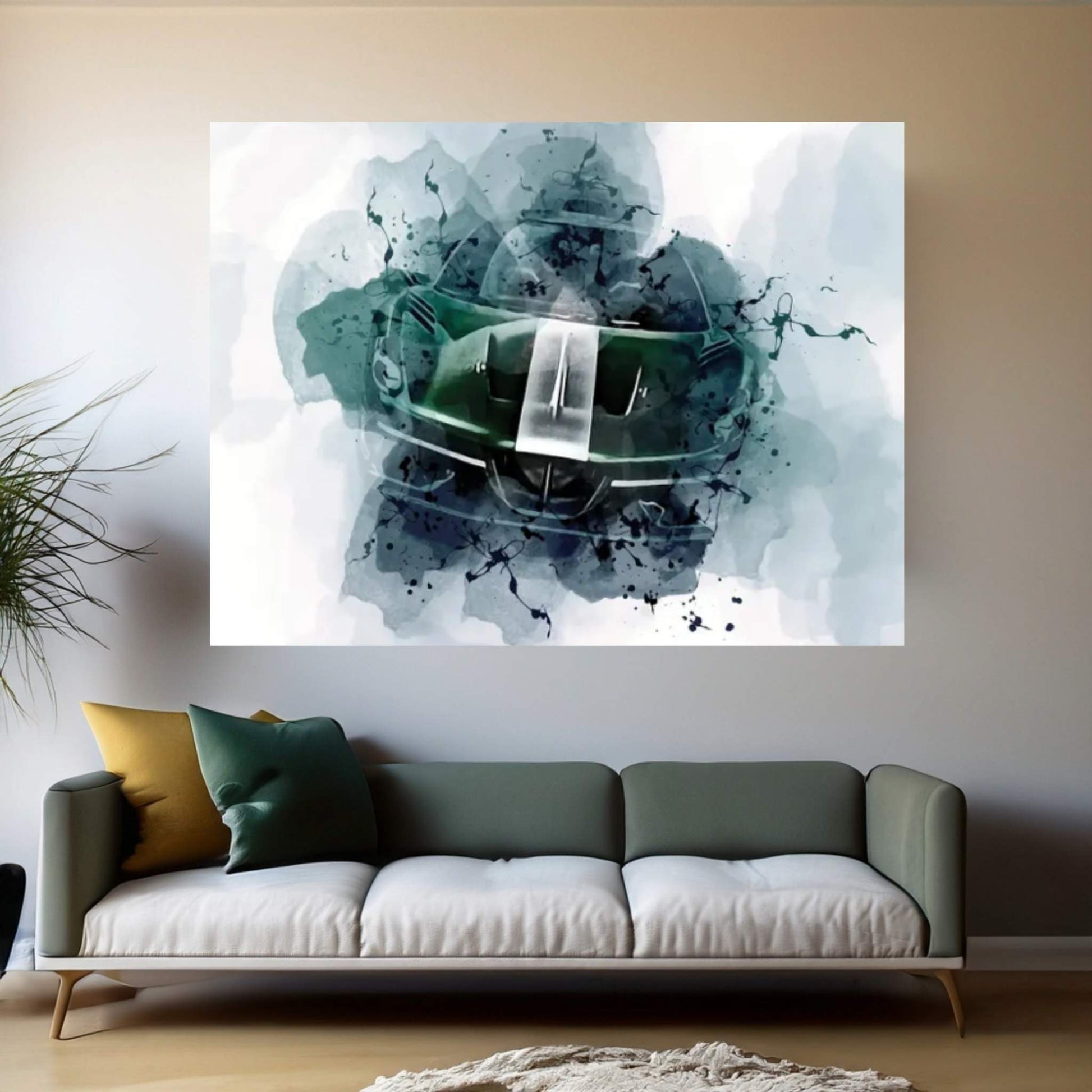 2021 Touring Arese Rh95 Exterior Green Supercar Canvas Wall Art - Y Canvas