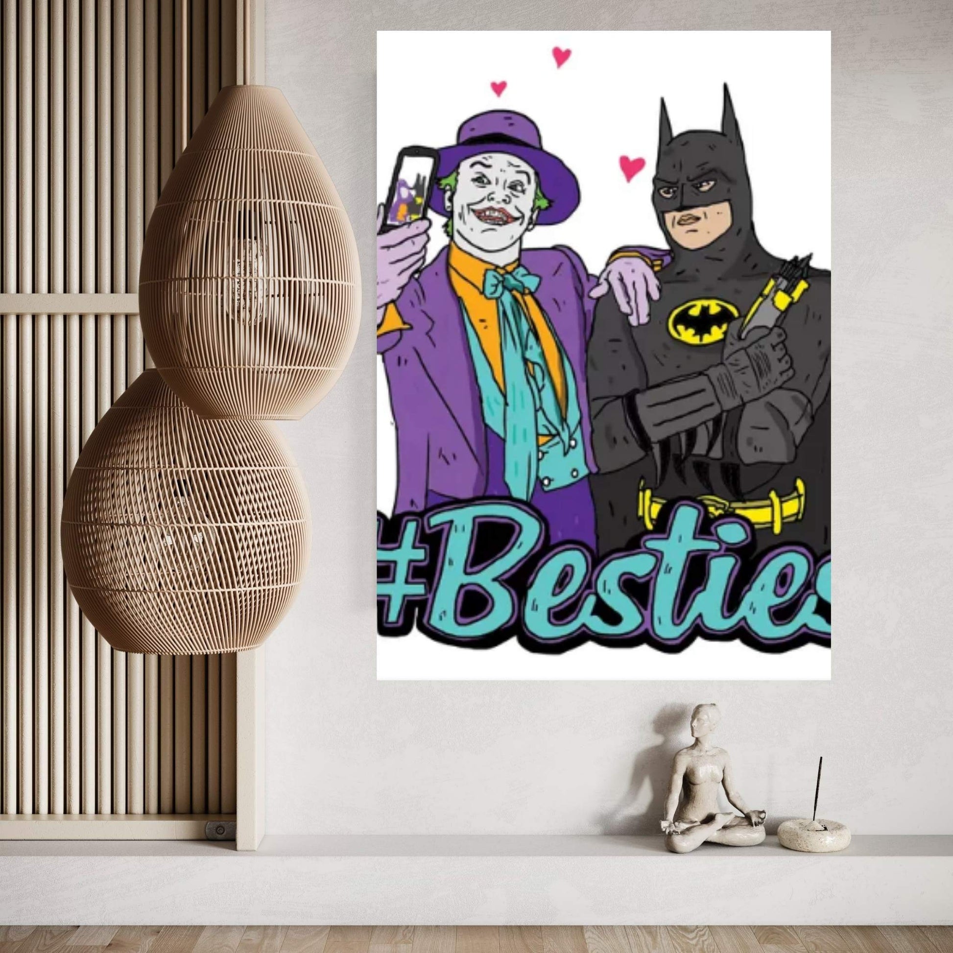 Joker & Batman Besties Canvas Wall Art - Y Canvas