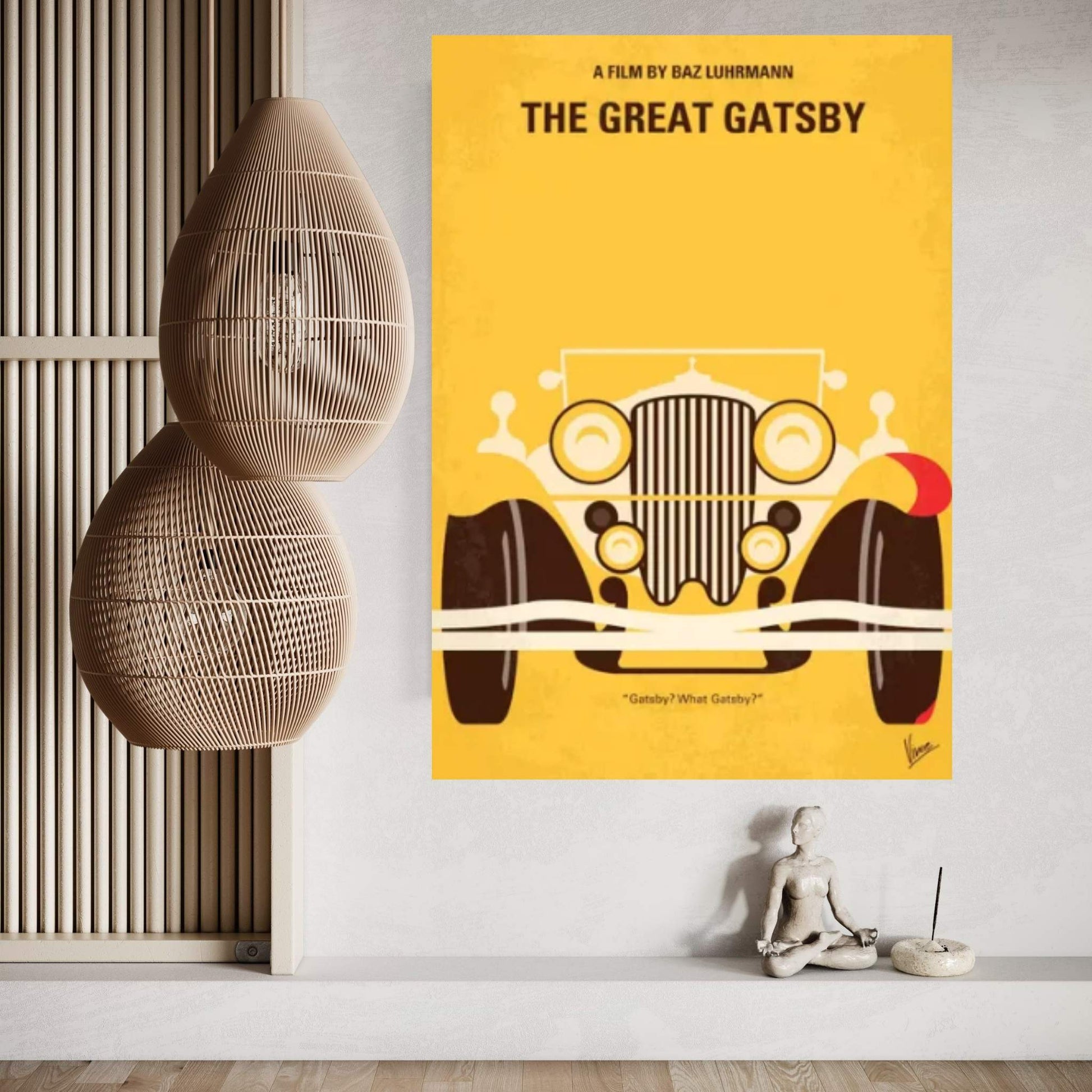 The Great Gatsby Minimal Movie Poster Canvas Wall Art - Y Canvas