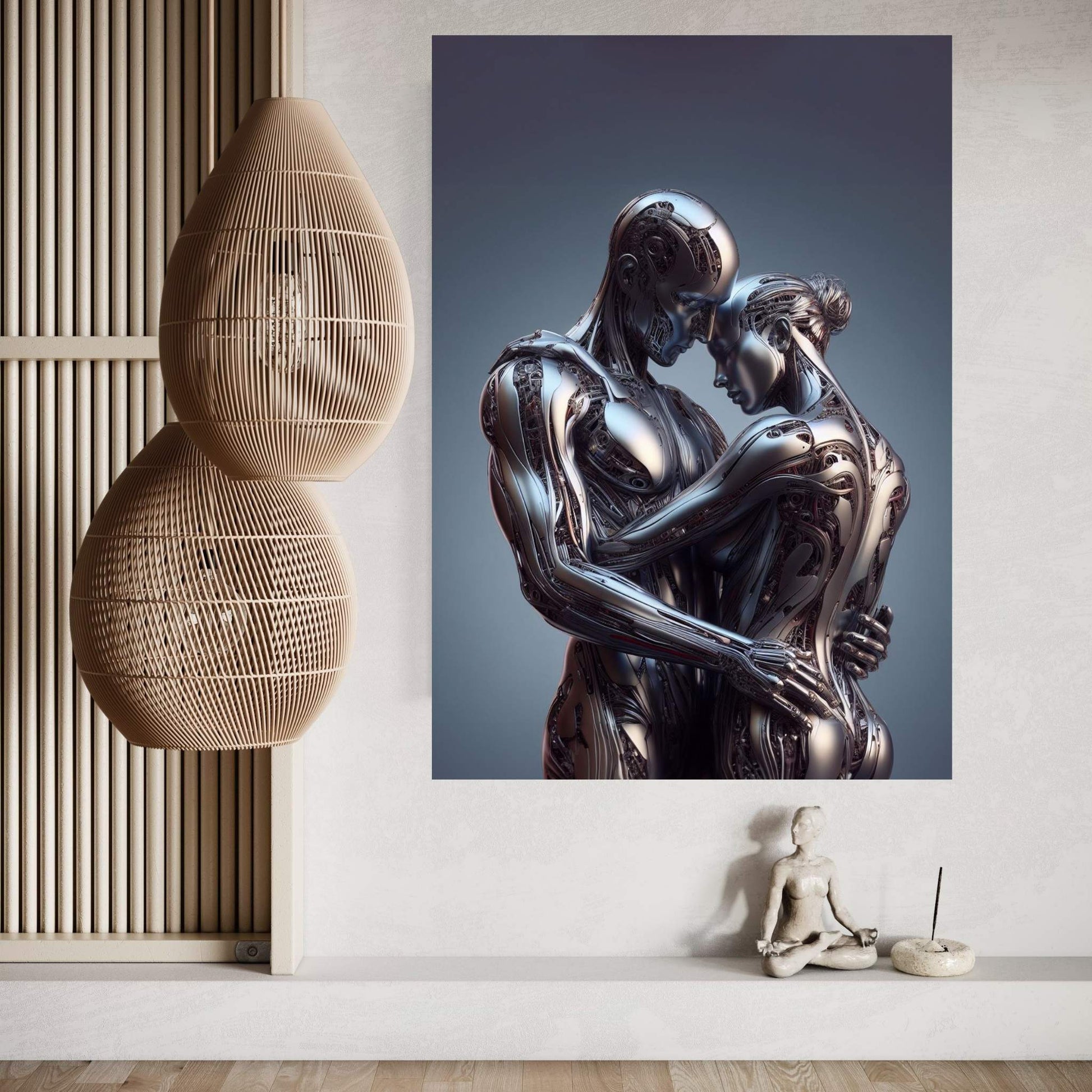 Metalic Love Couple Canvas Wall Art - Y Canvas