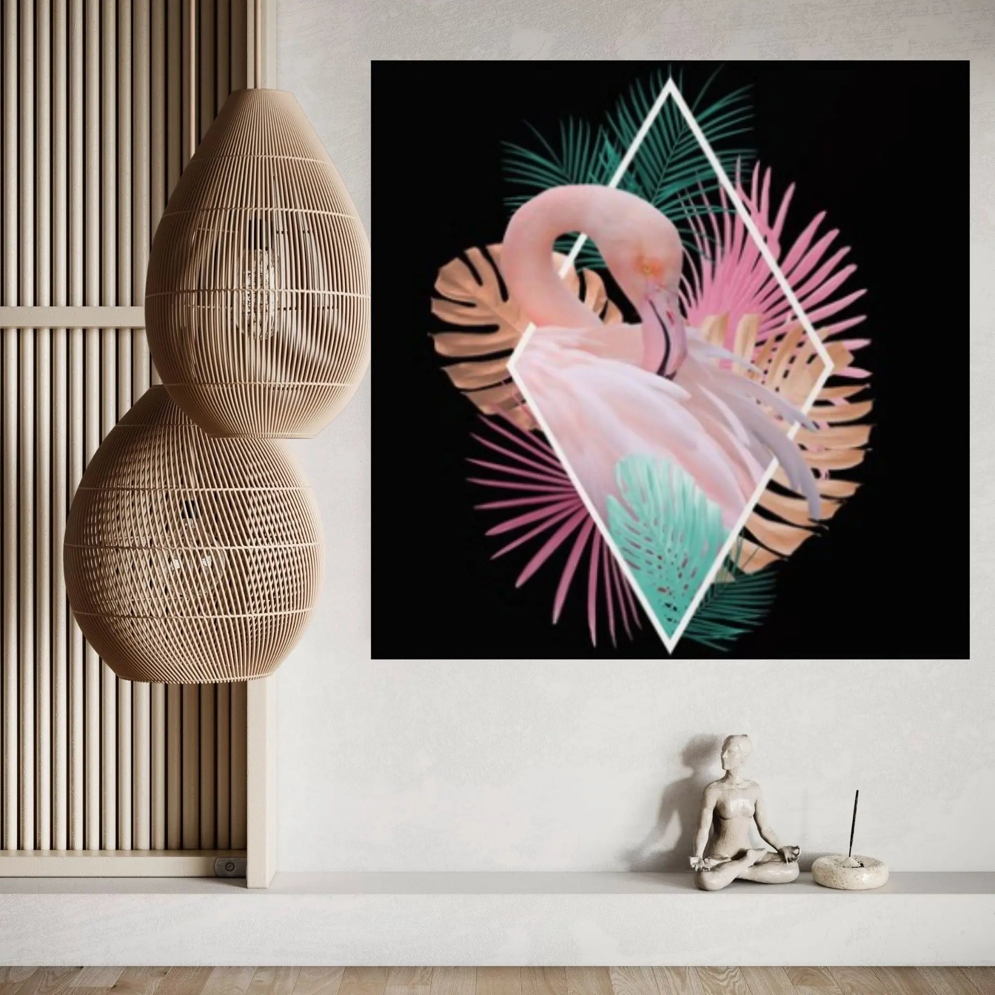 Flamingo Canvas Wall Art Decoration, Flamingo Canvas, Flamingo Wall Art, Animal Canvas Art, Flamingo Poster - Y Canvas