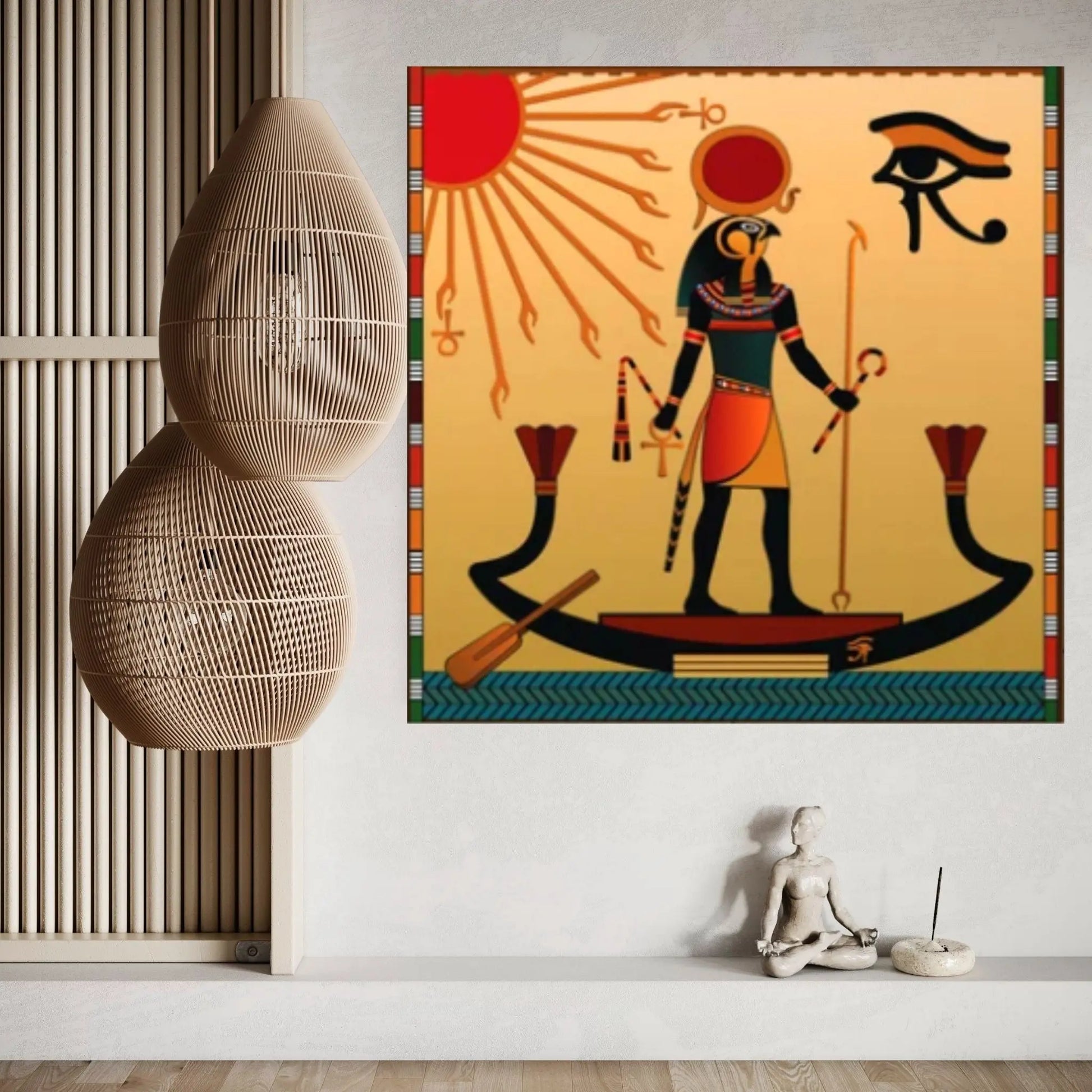 Sun God Ra Canvas Art, Egyptian God Artwork, Eye of Ra Poster Art, Egyptian Mythology Wall Art, Ancient Egyptian Wall Decor - Y Canvas