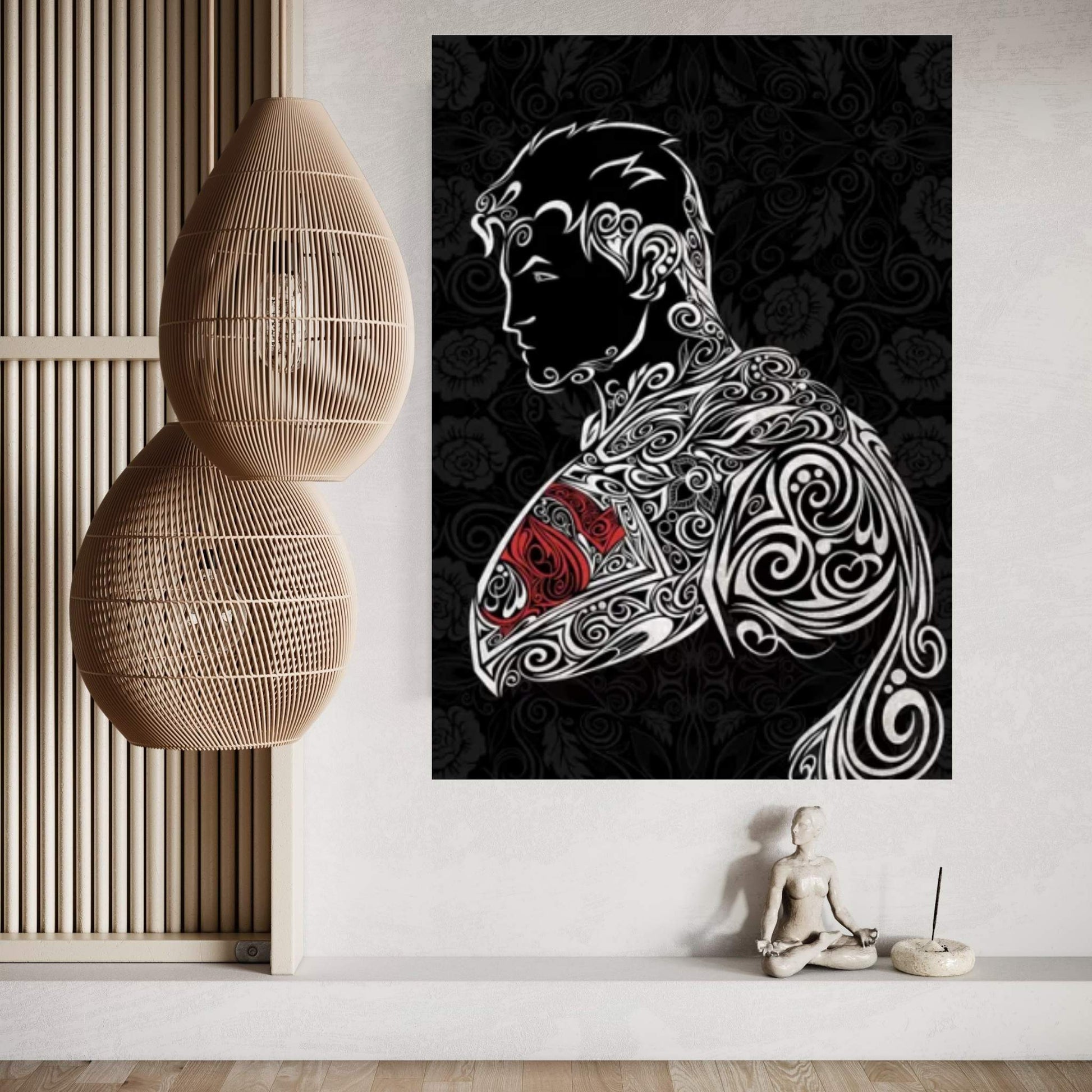 The Man of Carbon Steel in Black Canvas Wall Art - Y Canvas