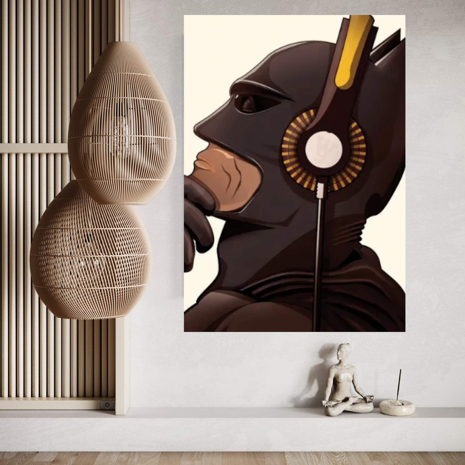 Bat Headphones Canvas Wall Art - Y Canvas