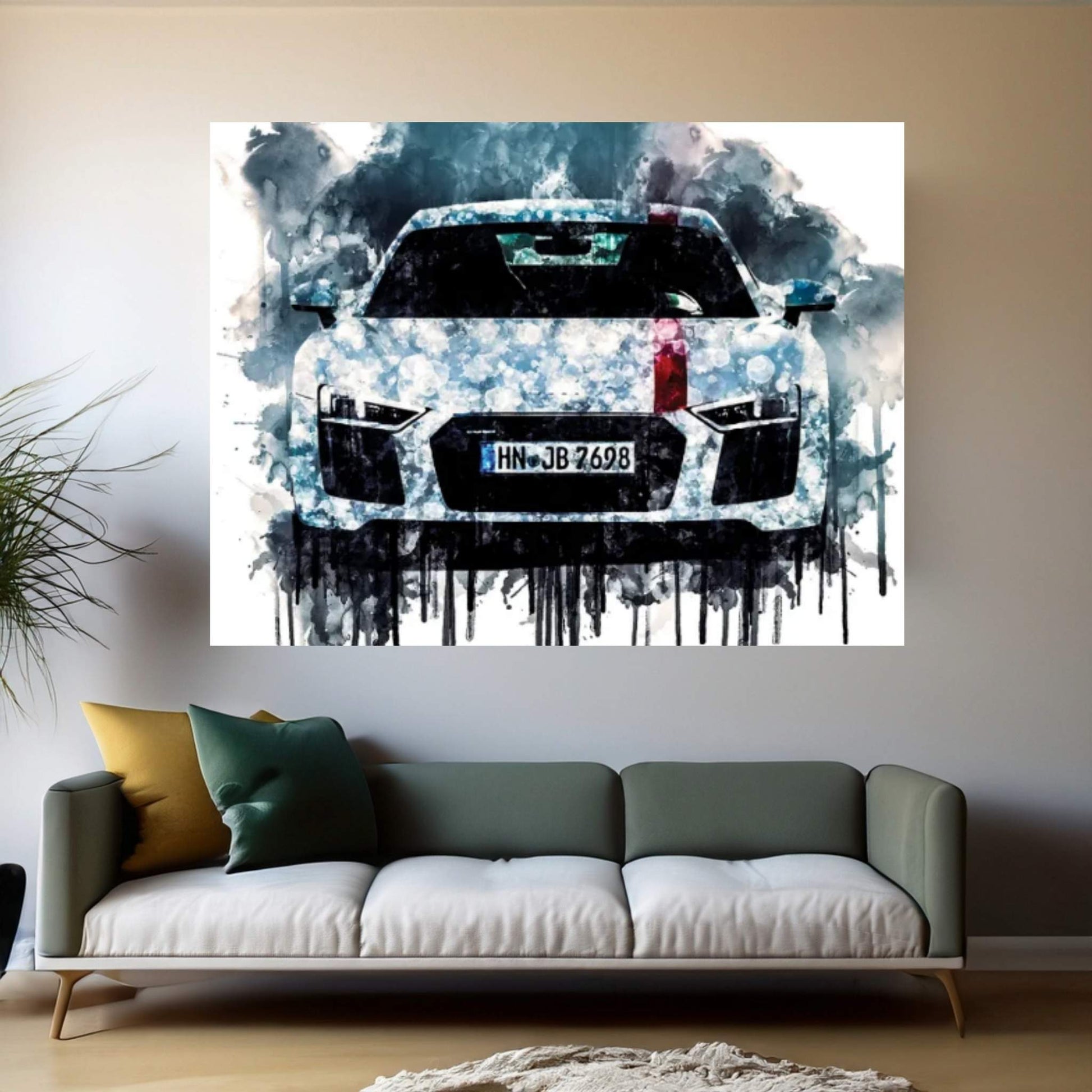 Car 2018 Audi R8 V10 RWS Canvas Wall Art - Y Canvas