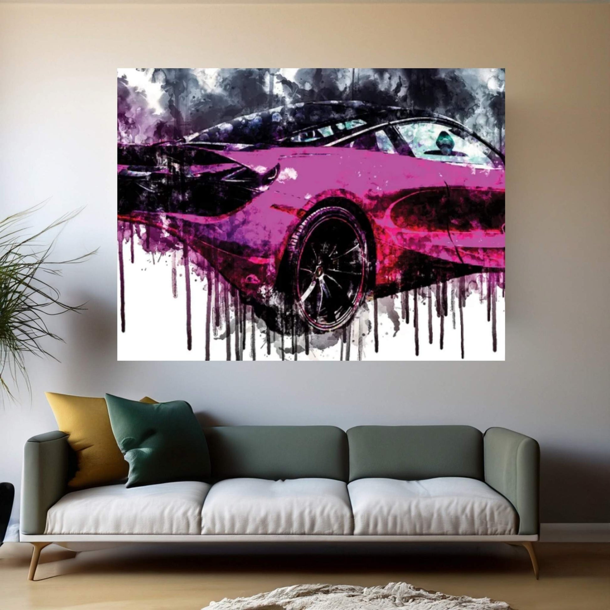 2017 McLaren MSO 720S Coupe Fux Fuchsia Vehicle CLXXIV Canvas Wall Art - Y Canvas