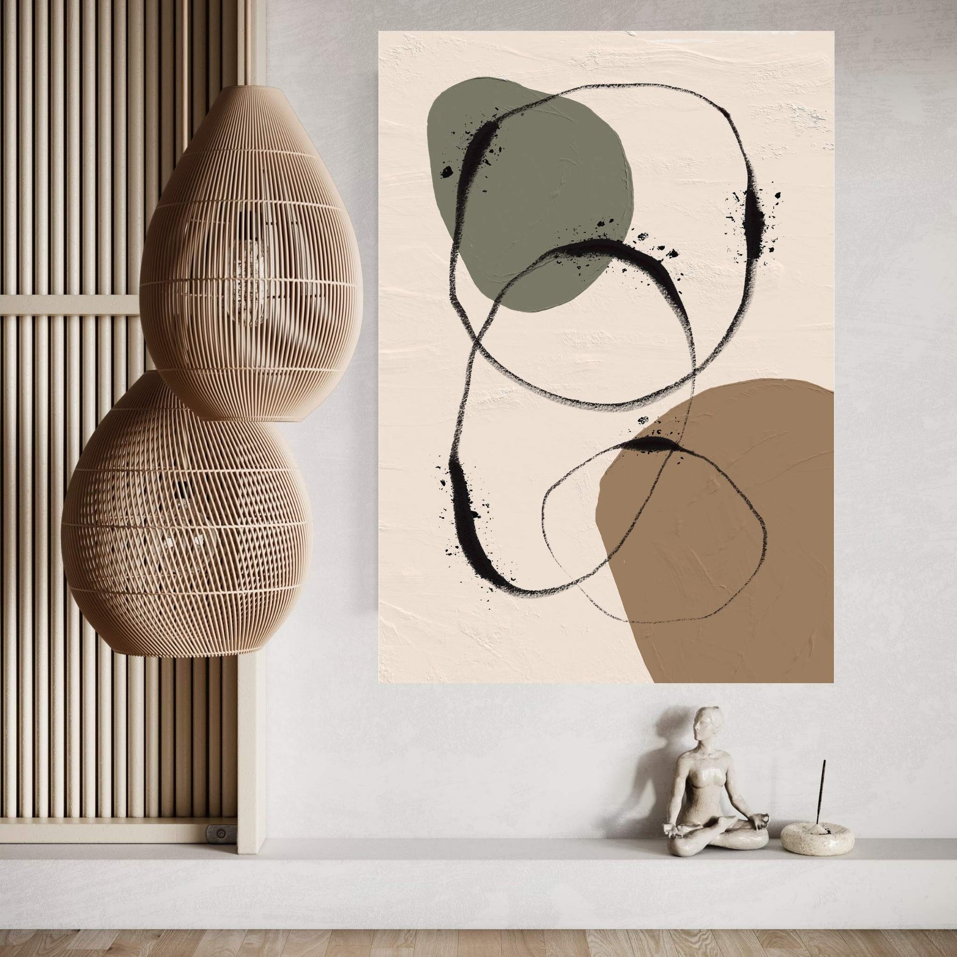 Popular Modern ;Geometric Lines Canvas Wall Art - Y Canvas