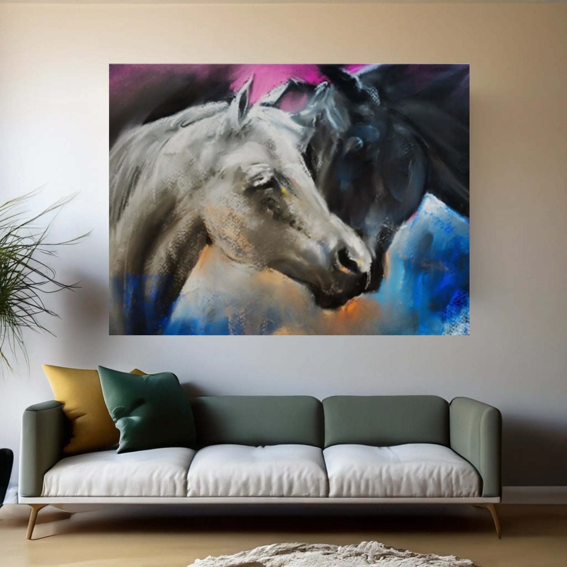 Abstract Horses Canvas WAll Art Home Decor - Y Canvas