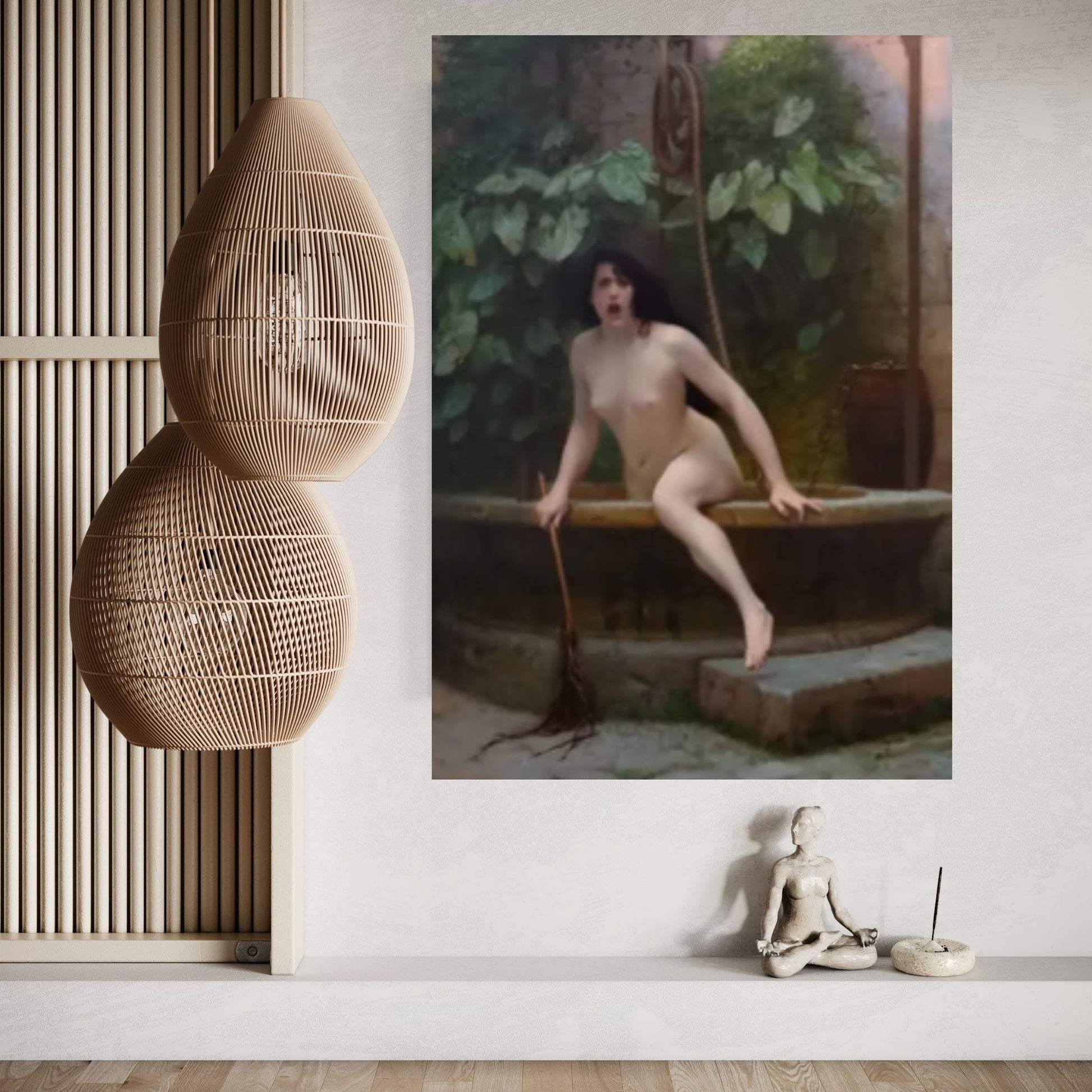 Jean-Léon Gérôme : Truth Coming Out of Her Well Canvas Wall Art Print Poster - Y Canvas