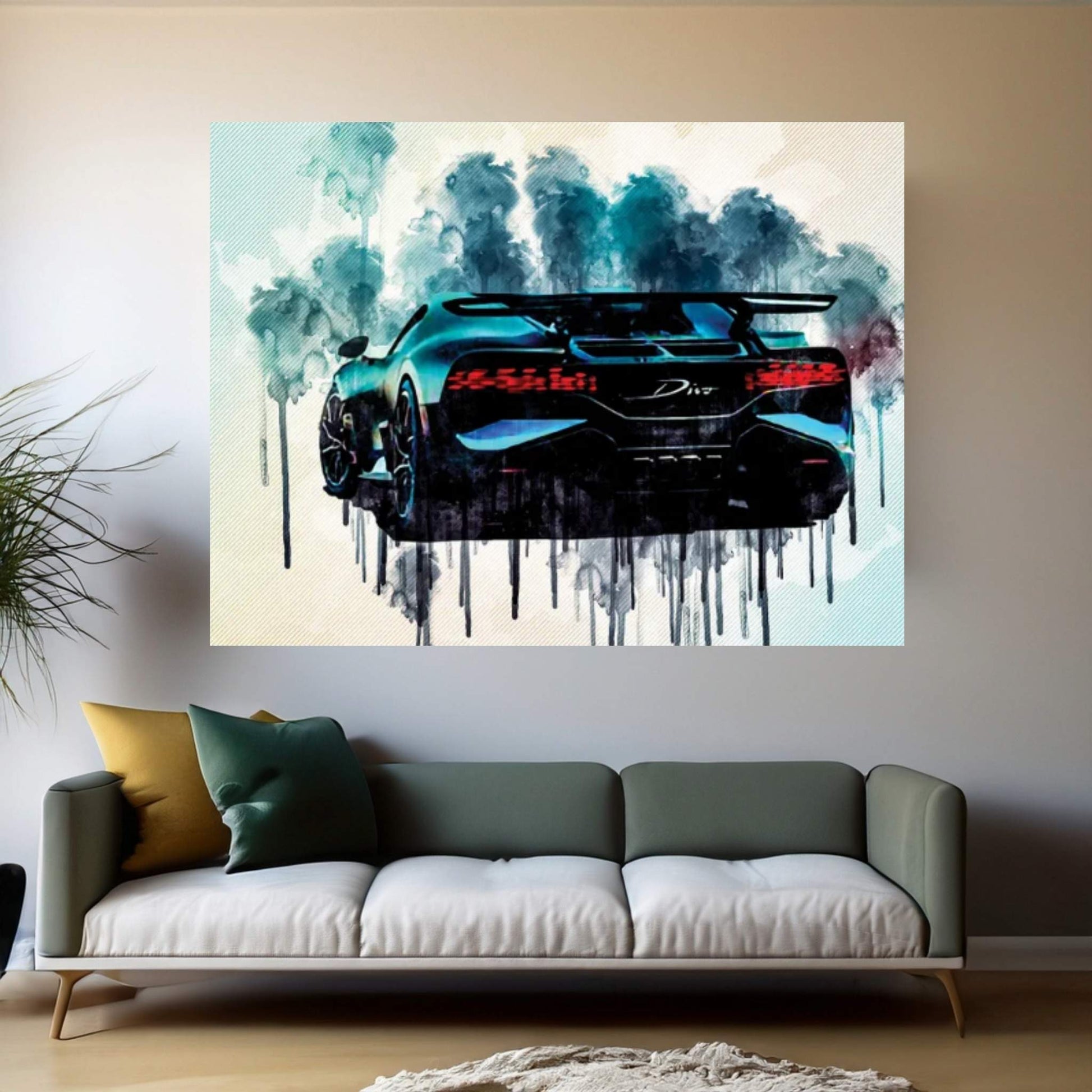 2019 Bugatti Divo Rear View New Hypercar Canvas Wall Art - Y Canvas