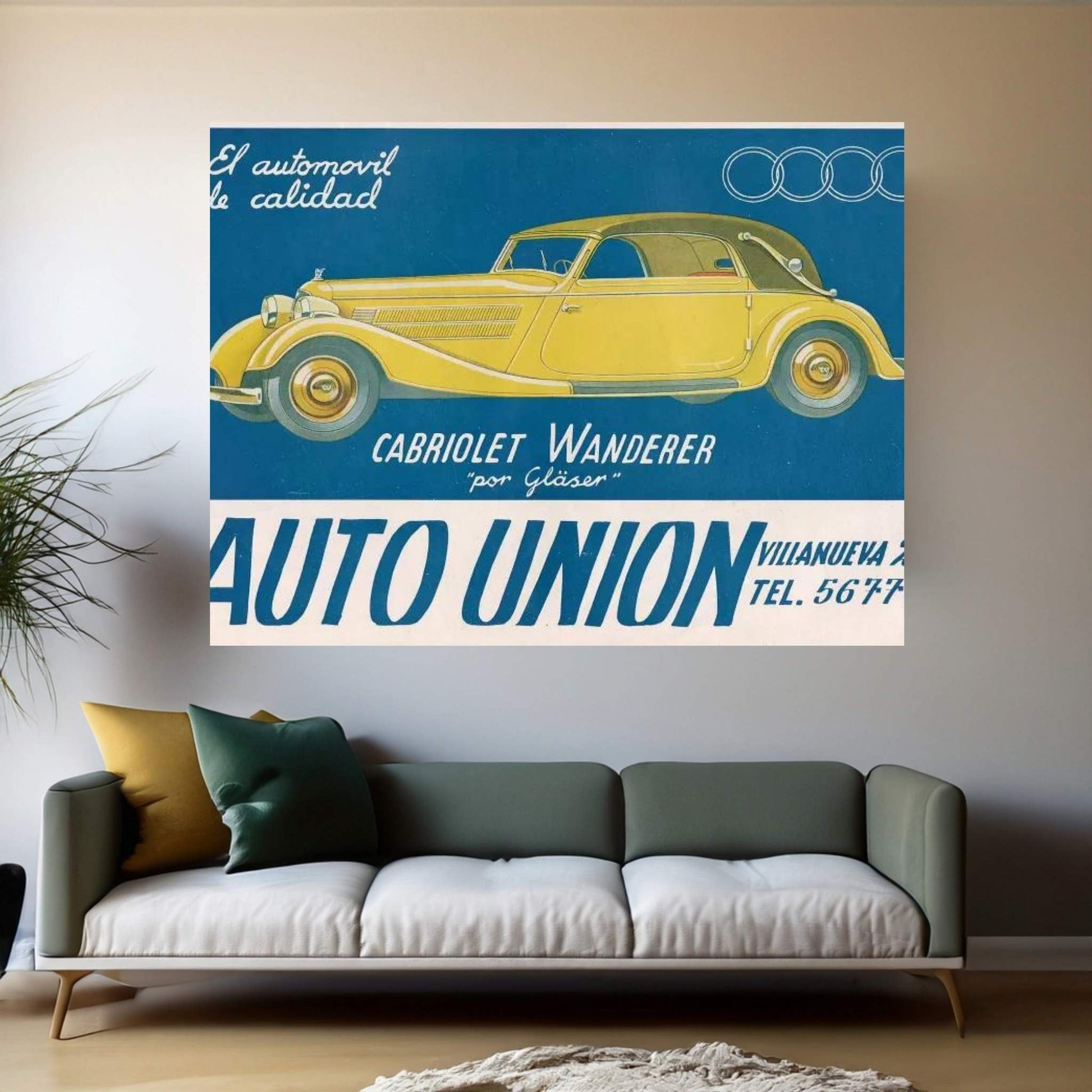 1930s Audi Magazine Advert Canvas Wall Art - Y Canvas