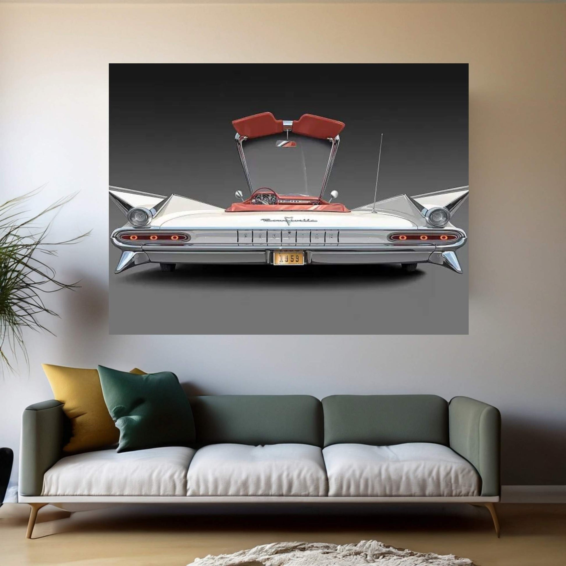 1959 Pontiac Bonneville Canvas Wall Art - Y Canvas