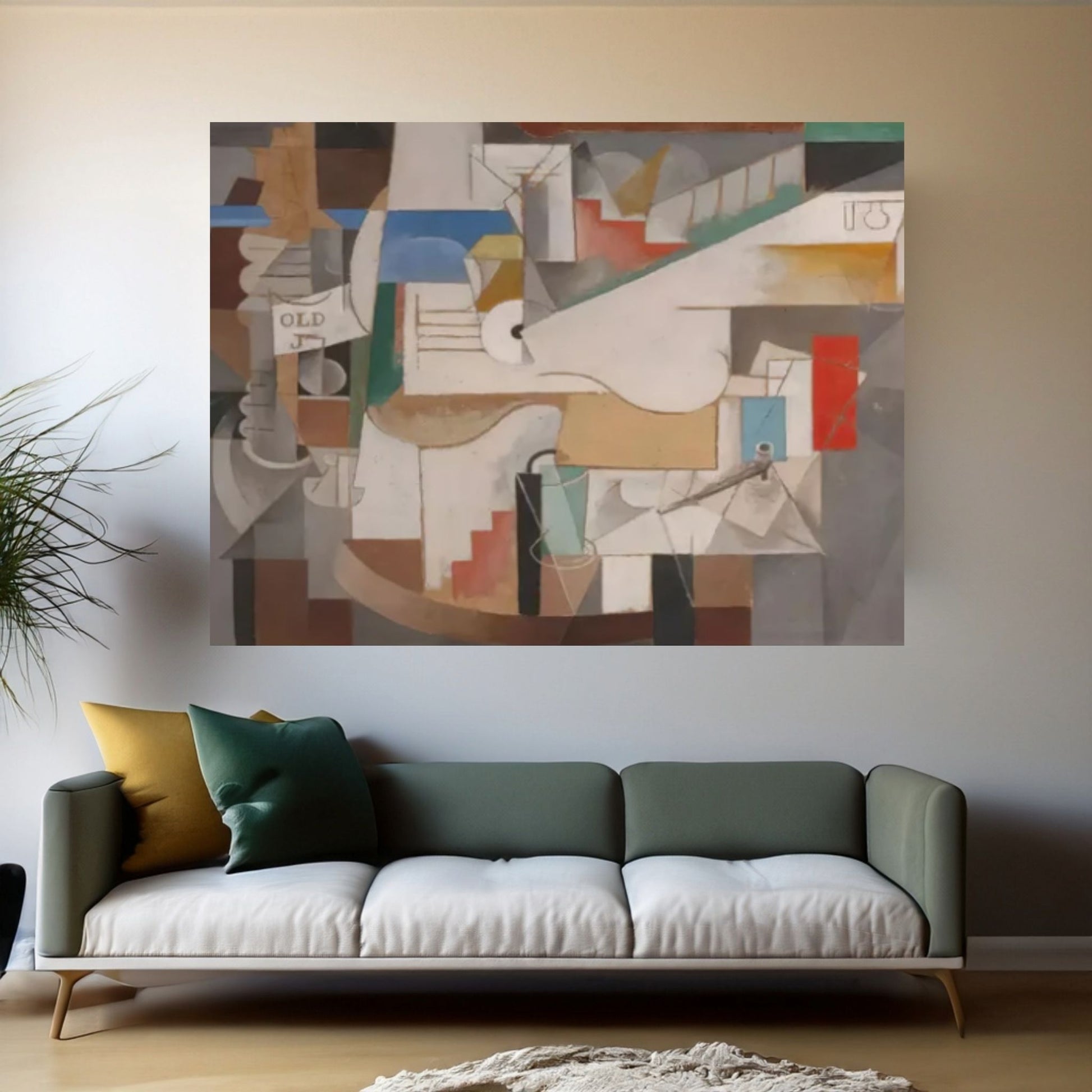 Abstract Picasso Style Print on Canvas Poster - Y Canvas