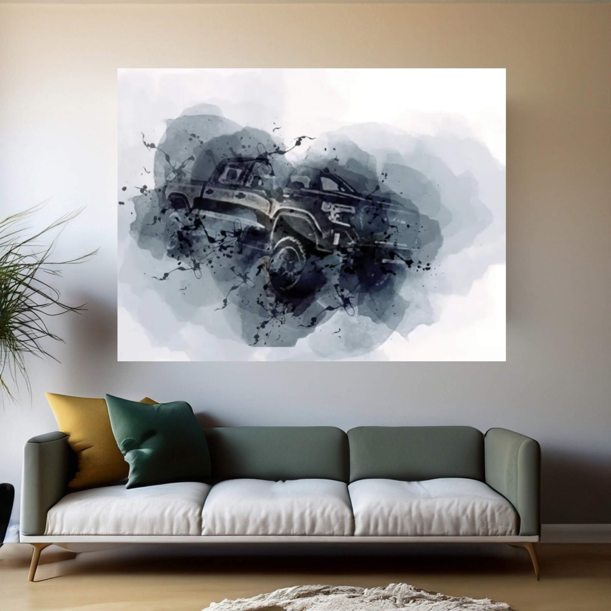 Goliath 700 GMC Sierra Denali Black Canvas Wall Art - Y Canvas