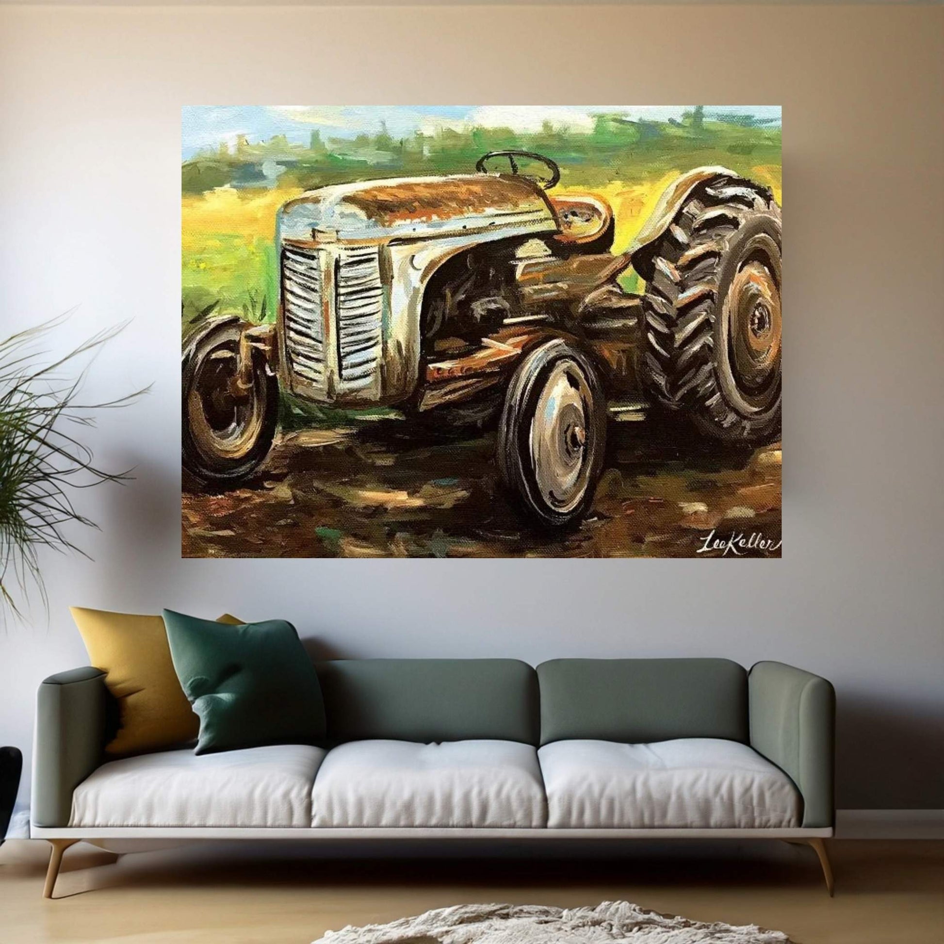 Vintage Tractor Canvas Wall Art - Y Canvas