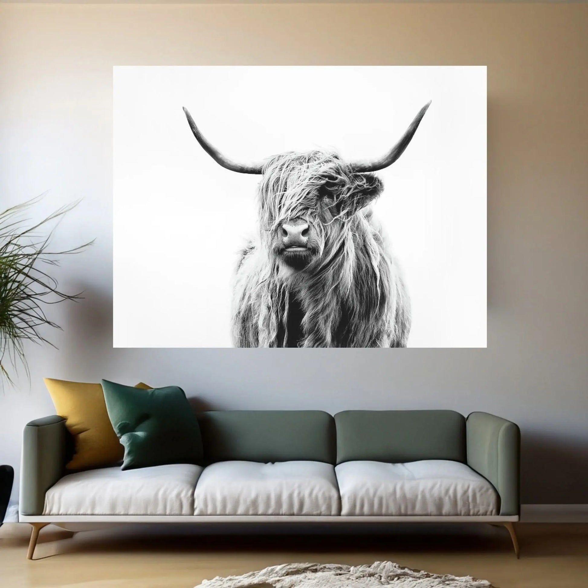 Portrait Of A Highland Cow Canvas Wall Art - Y Canvas