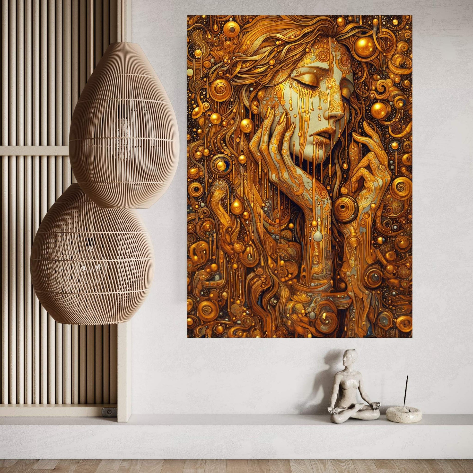 The Golden Tears Gustav Klimt Modern Abstract Reproduction Canvas Wall Art - Y Canvas