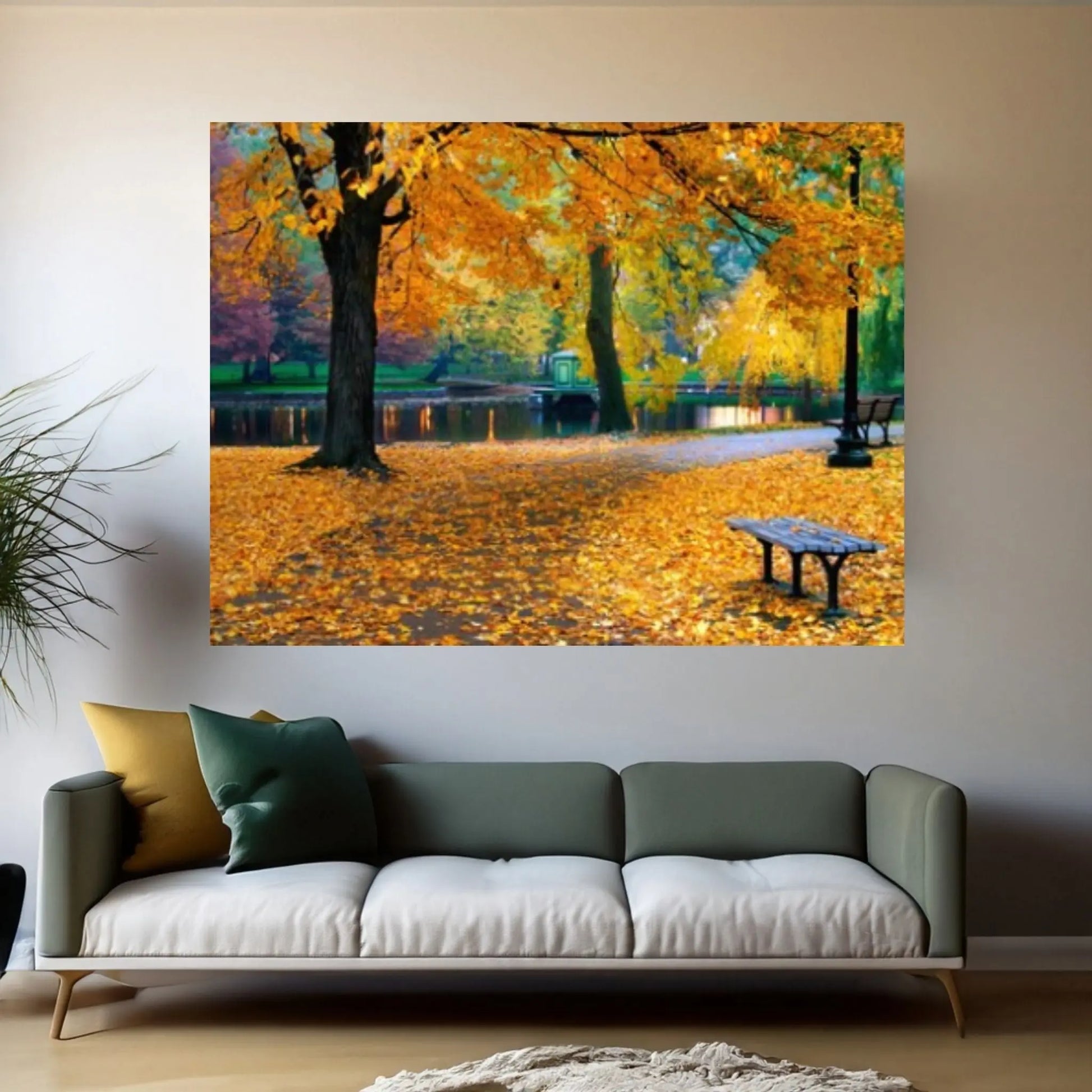 Autumn Landscape Canvas Wall Art Decor, Autumn Landscape Art Canvas, Autumn Printed, Forest Landscape Canvas Art - Y Canvas