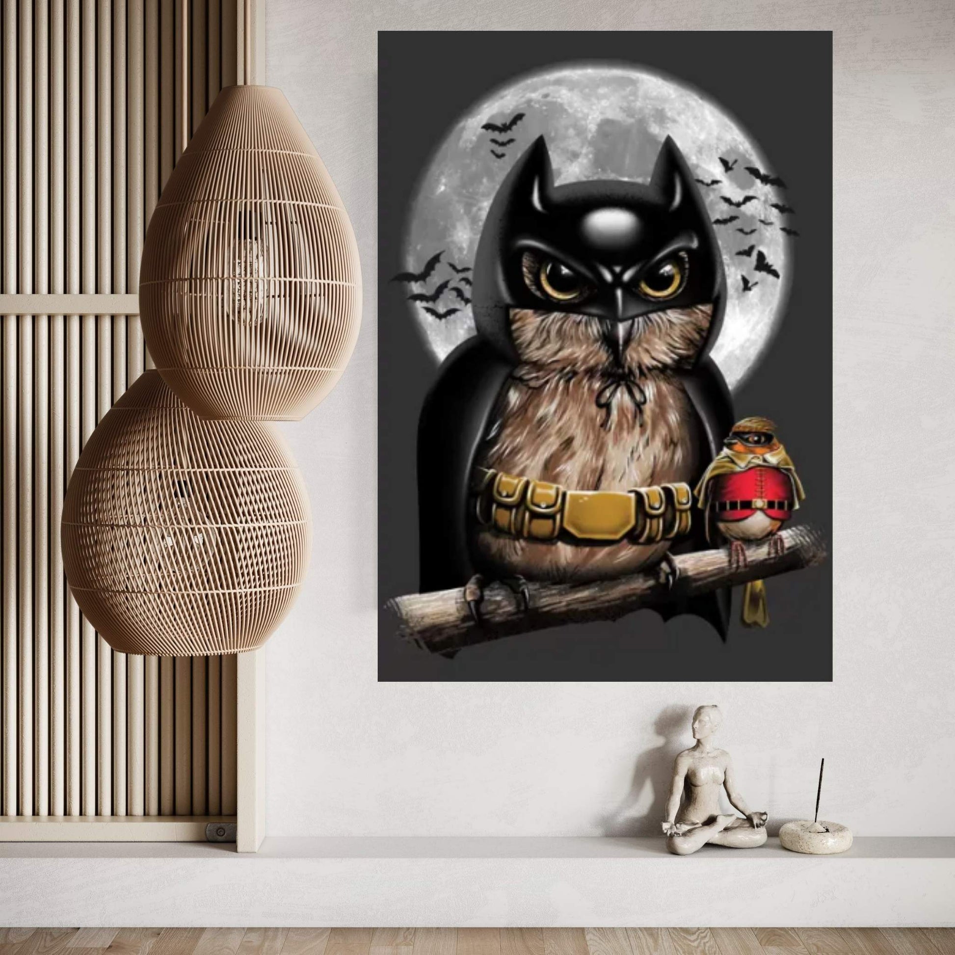 Knight Owl Canvas Wall Art - Y Canvas