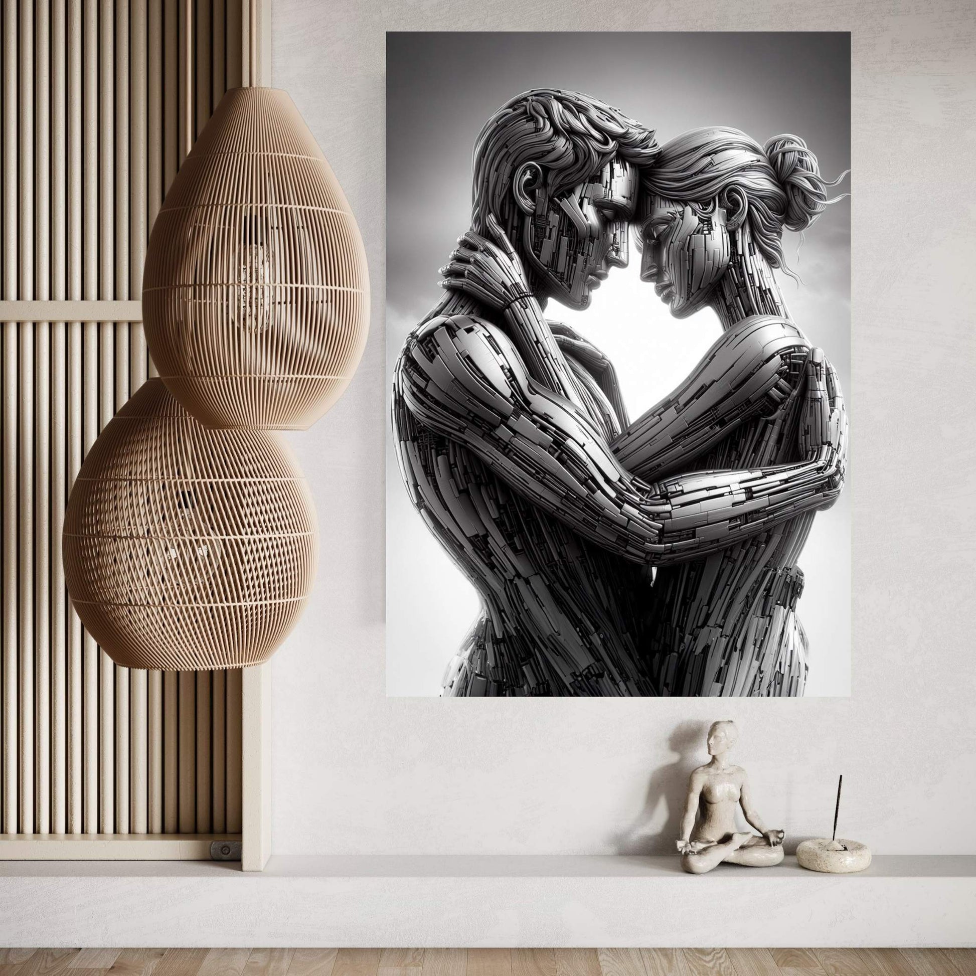 Metalic Love Couple Canvas Wall Art - Y Canvas