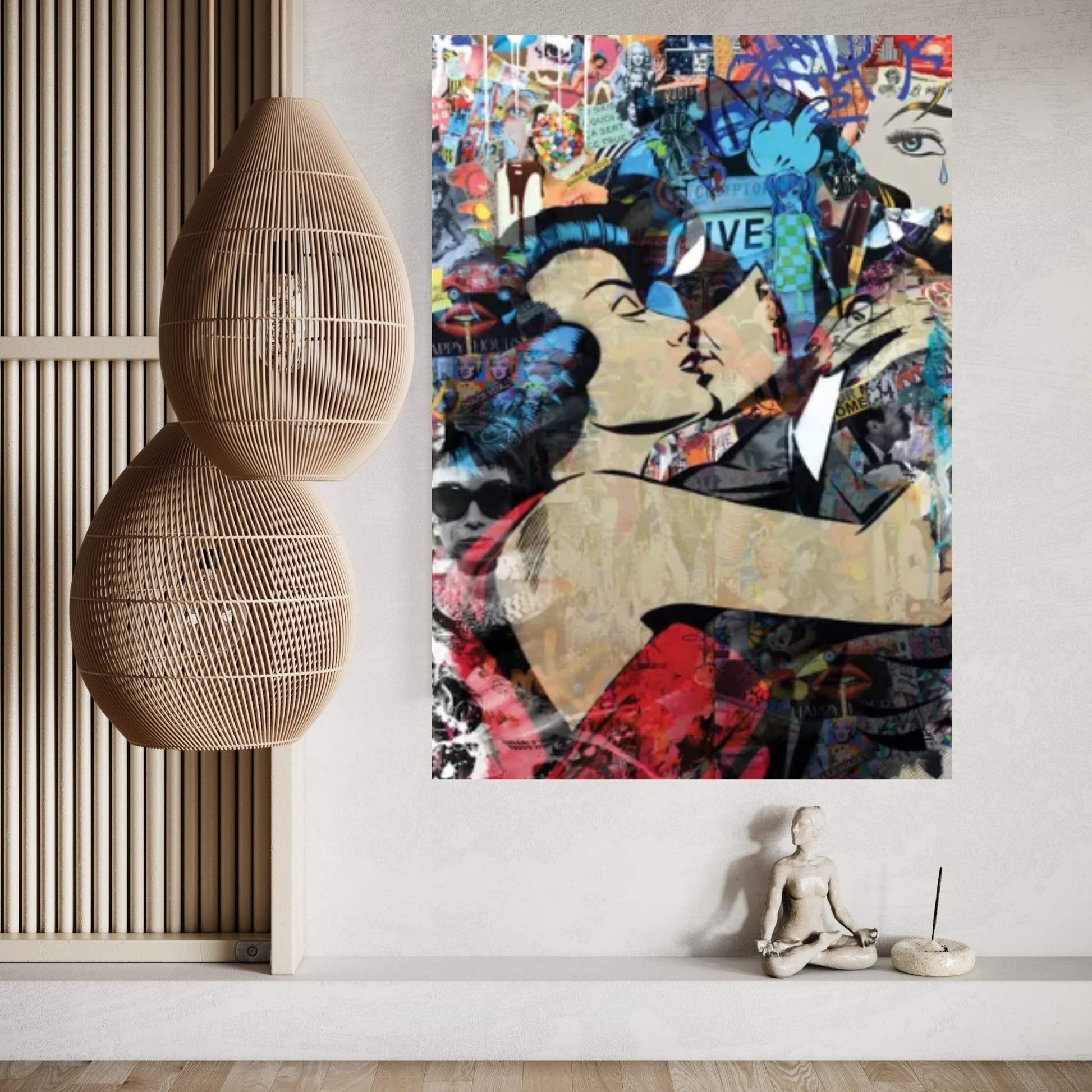 Superhero Kiss Canvas Wall Art - Y Canvas