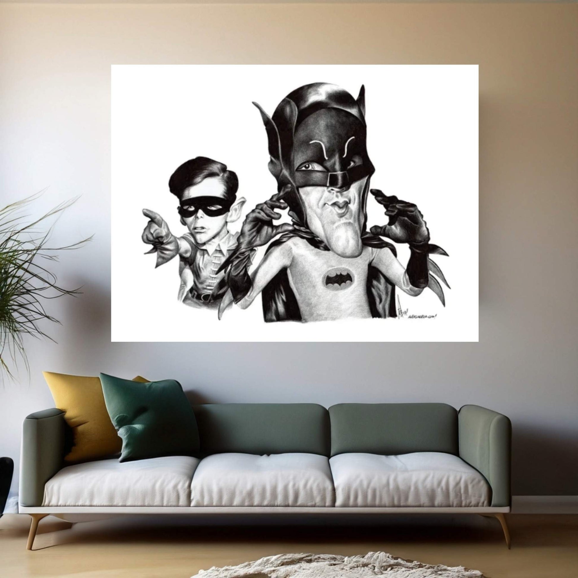 Batman And Robin Canvas Wall Art - Y Canvas