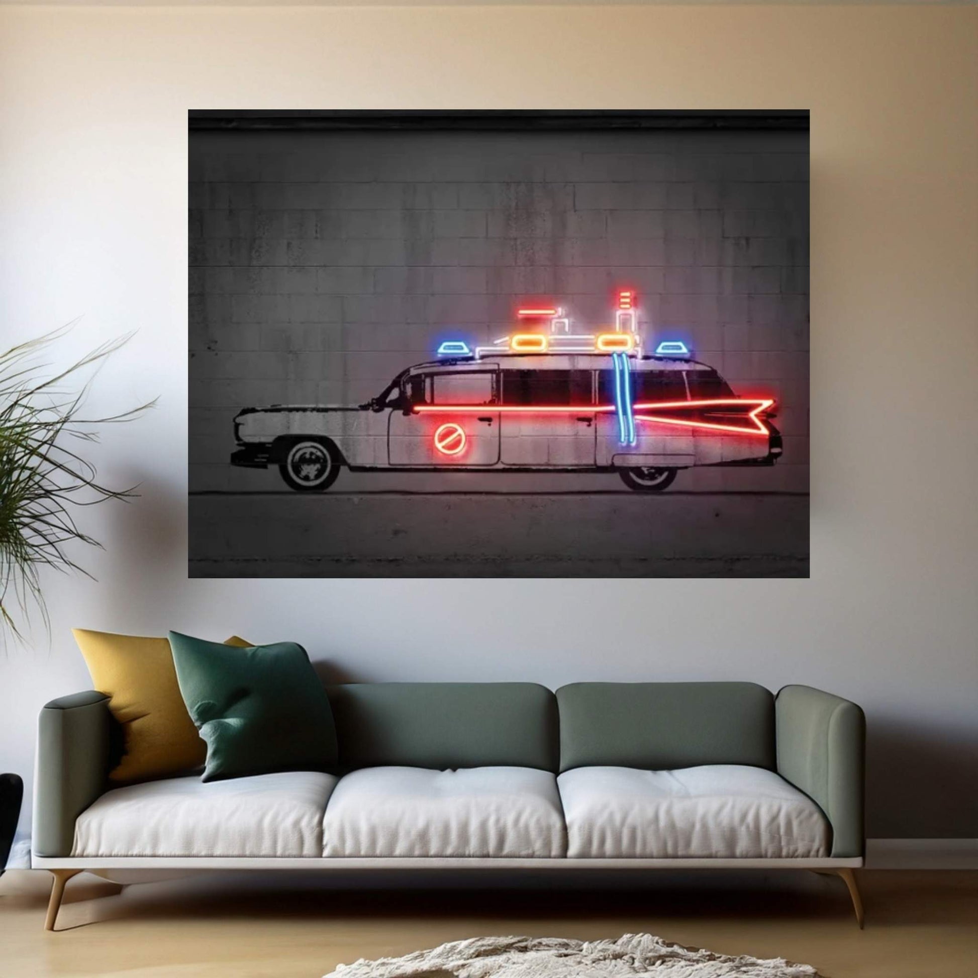 Ghost Car Canvas Wall Art - Y Canvas