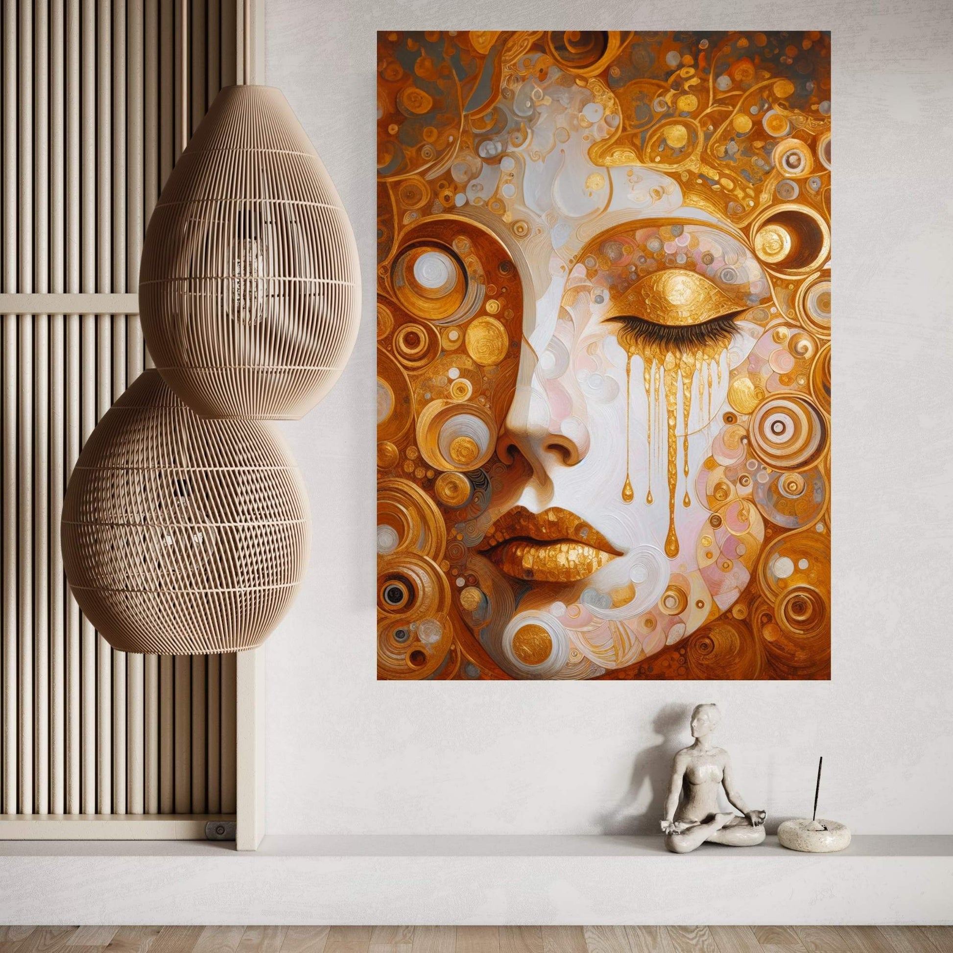 The Golden Tears Gustav Klimt Modern Abstract Reproduction Canvas Wall Art - Y Canvas