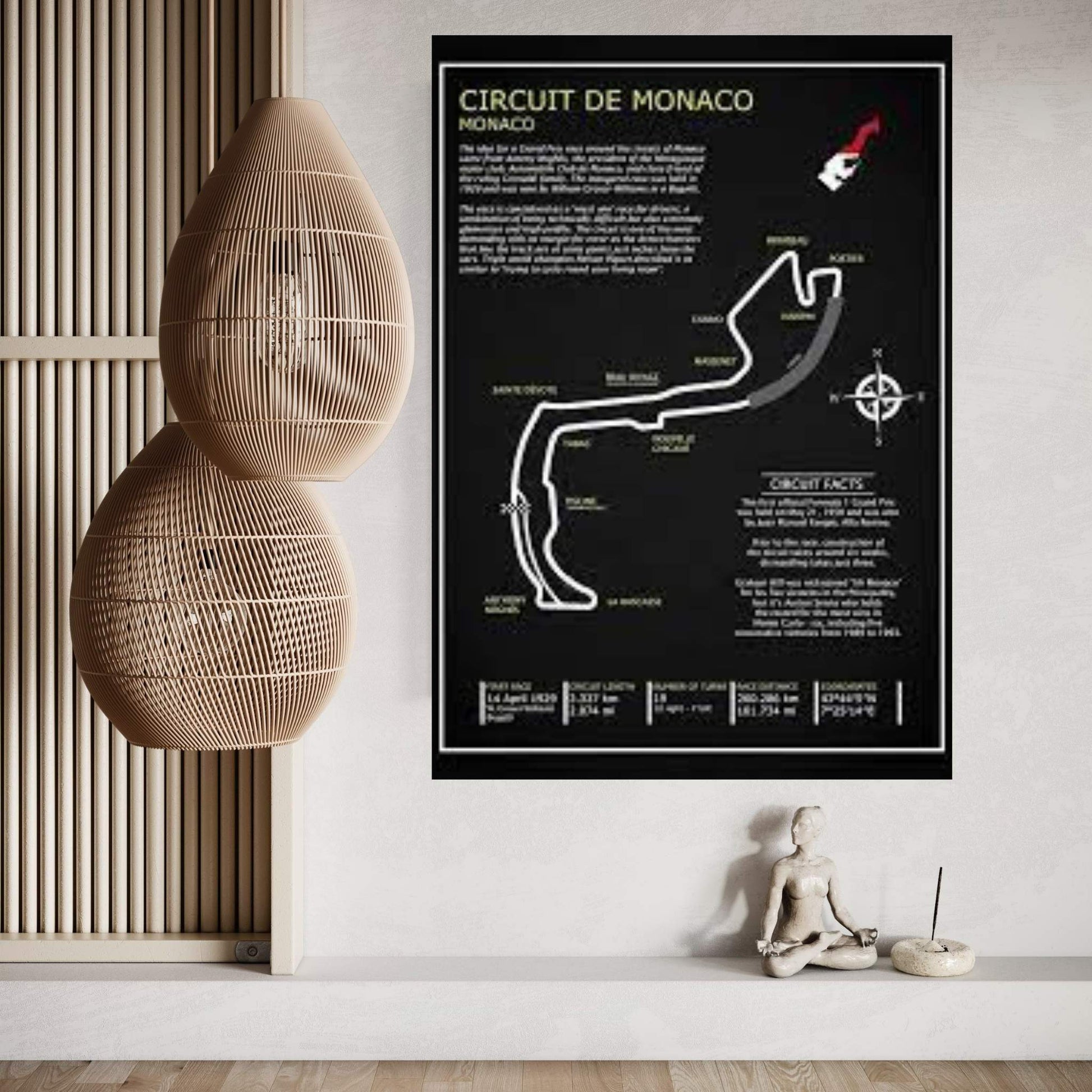 Monaco Circuit BL Canvas Wall Art - Y Canvas