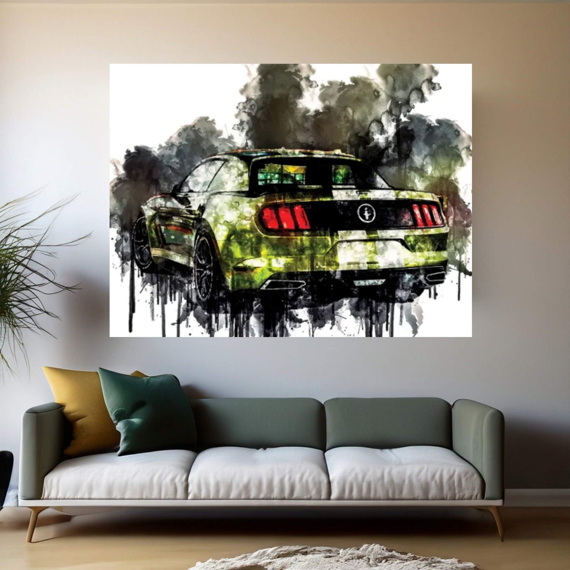 2017 Ford Mustang NotchBack Design Vehicle LXXX Canvas Wall Art - Y Canvas