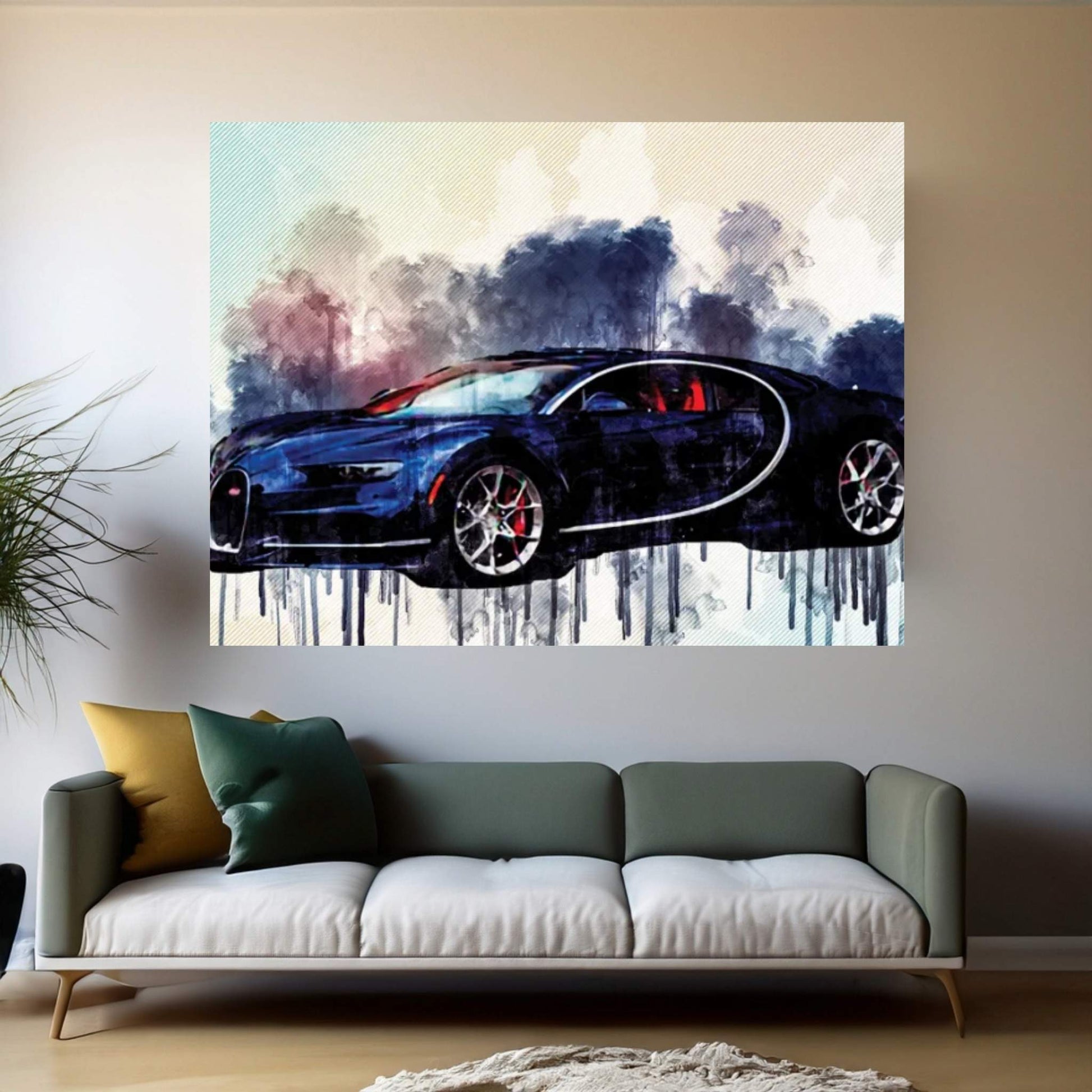 Bugatti Chiron 2018 Hypercar Sports Luxury Cars Canvas Wall Art - Y Canvas