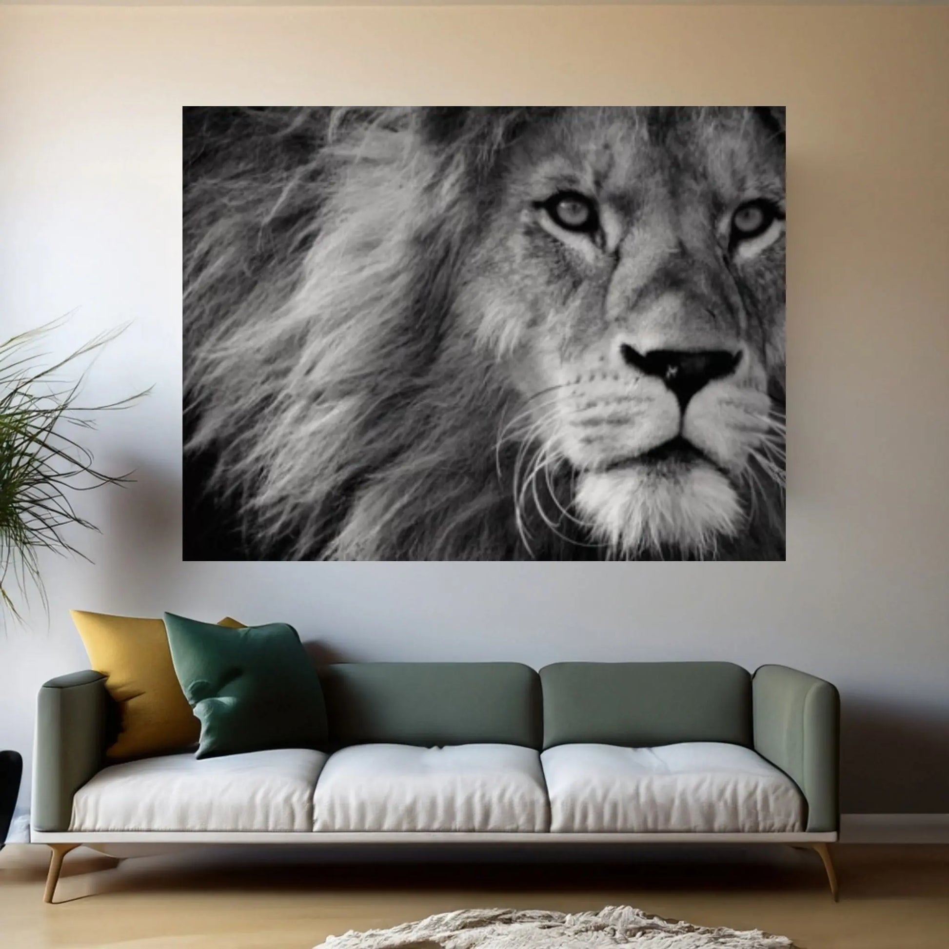 Lion Canvas Wall Art Animal Wall Art, Canvas Wall Art, Animal wall art decor Large lion art - Y Canvas