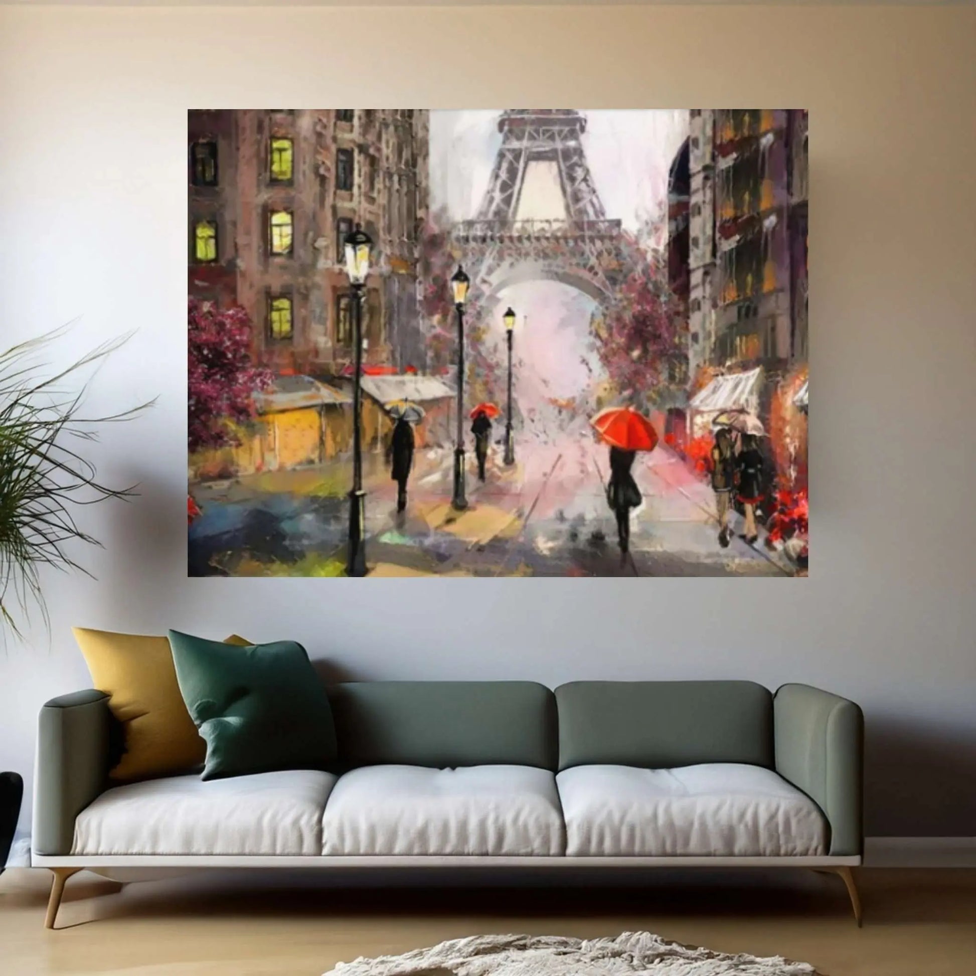 Paris Eiffel Tower Oil Painting - Canvas Wall Art - Y Canvas