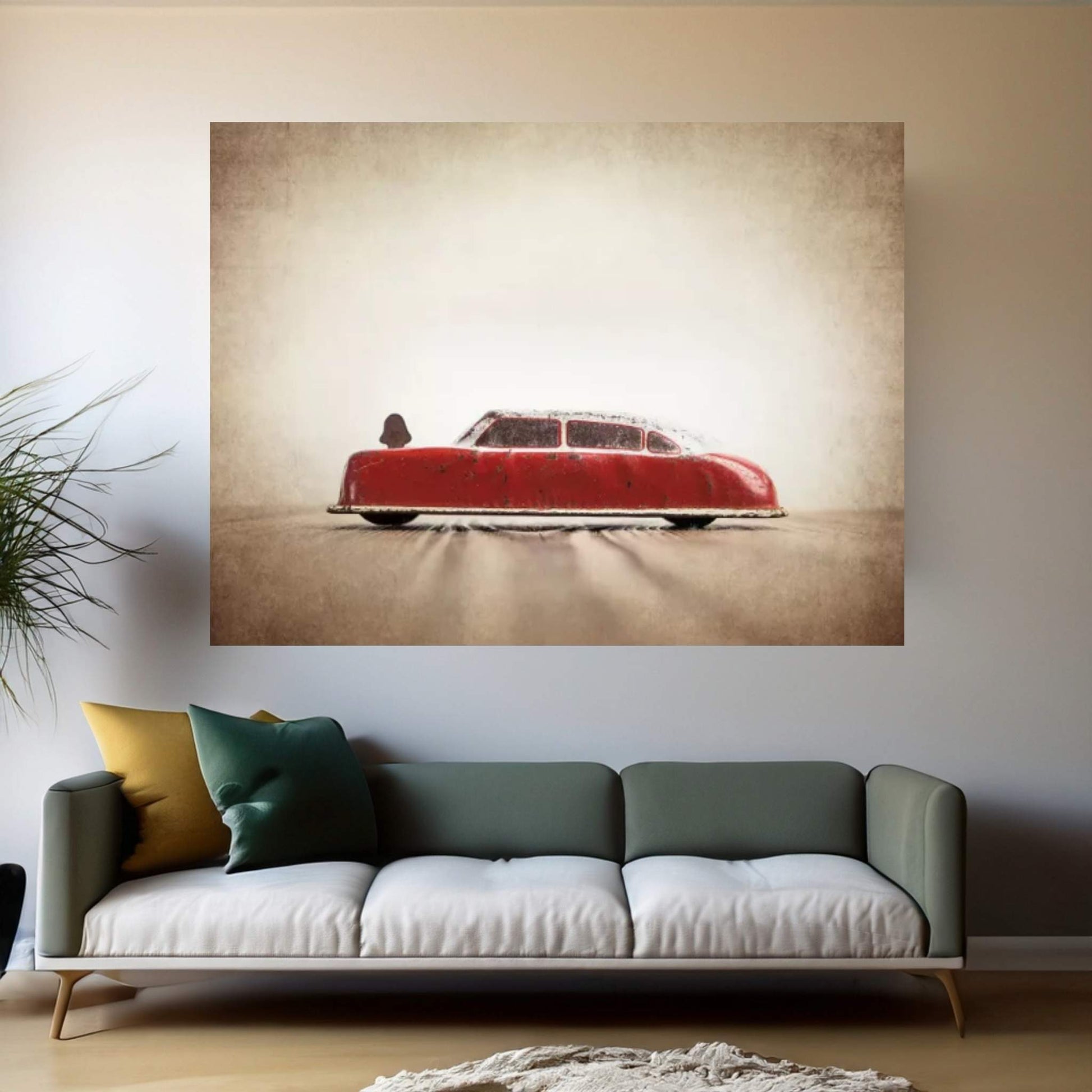 ARGO Red And White Canvas Wall Art - Y Canvas