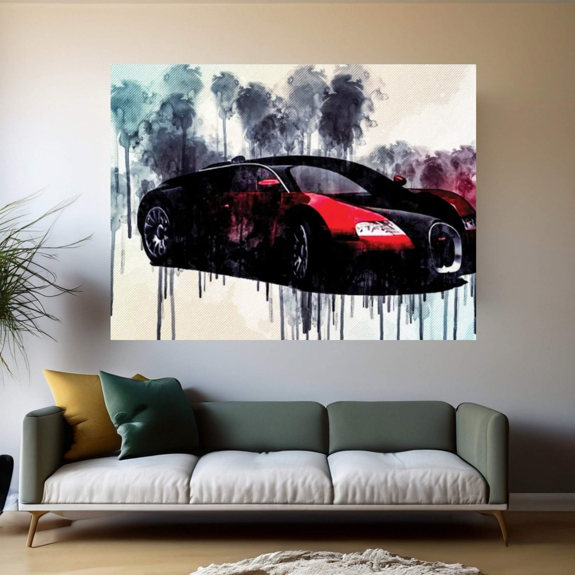 Bugatti Veyron Model Hypercar Sports Car Canvas Wall Art - Y Canvas