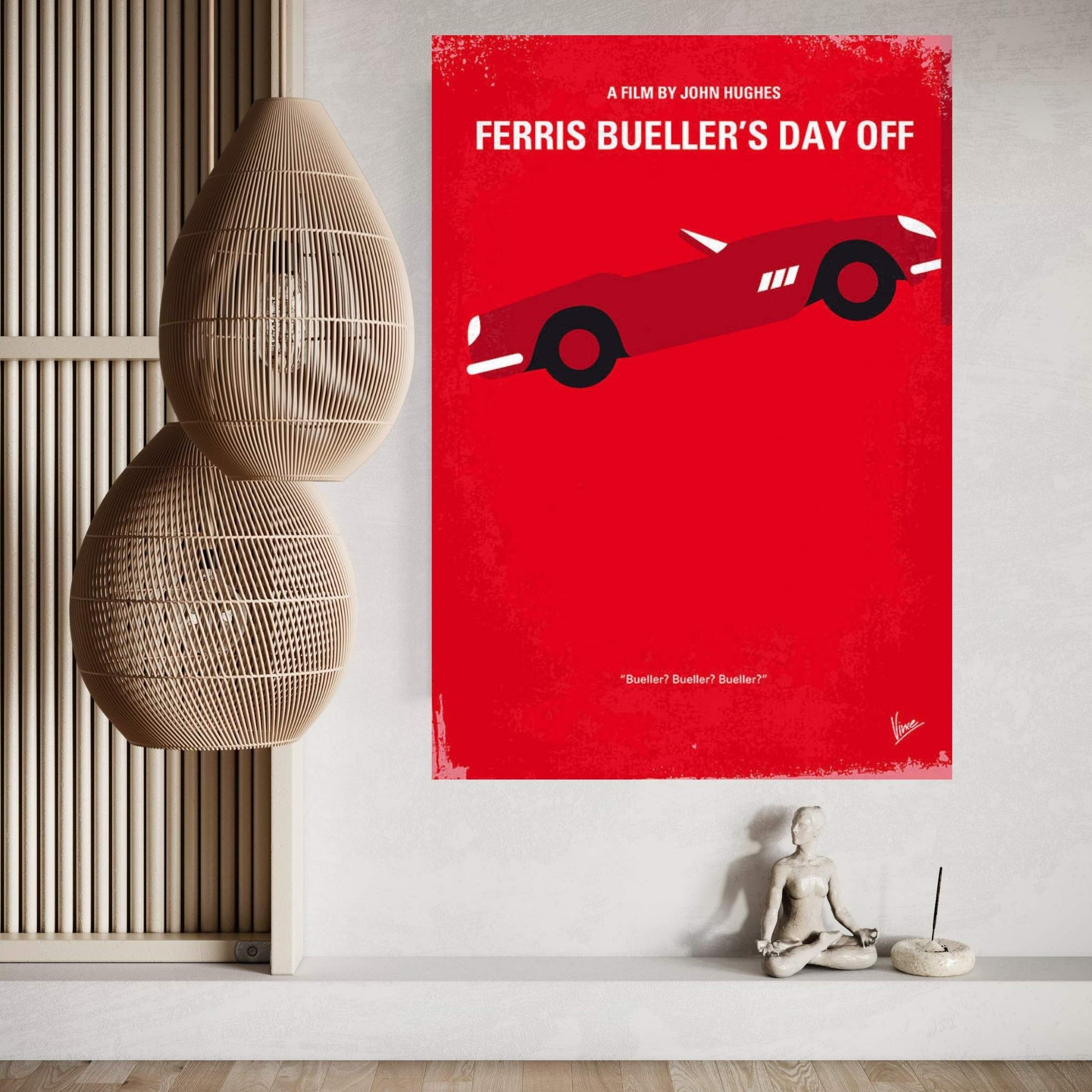 Ferris Bueller's Day Off Minimal Movie Poster Canvas Wall Art - Y Canvas