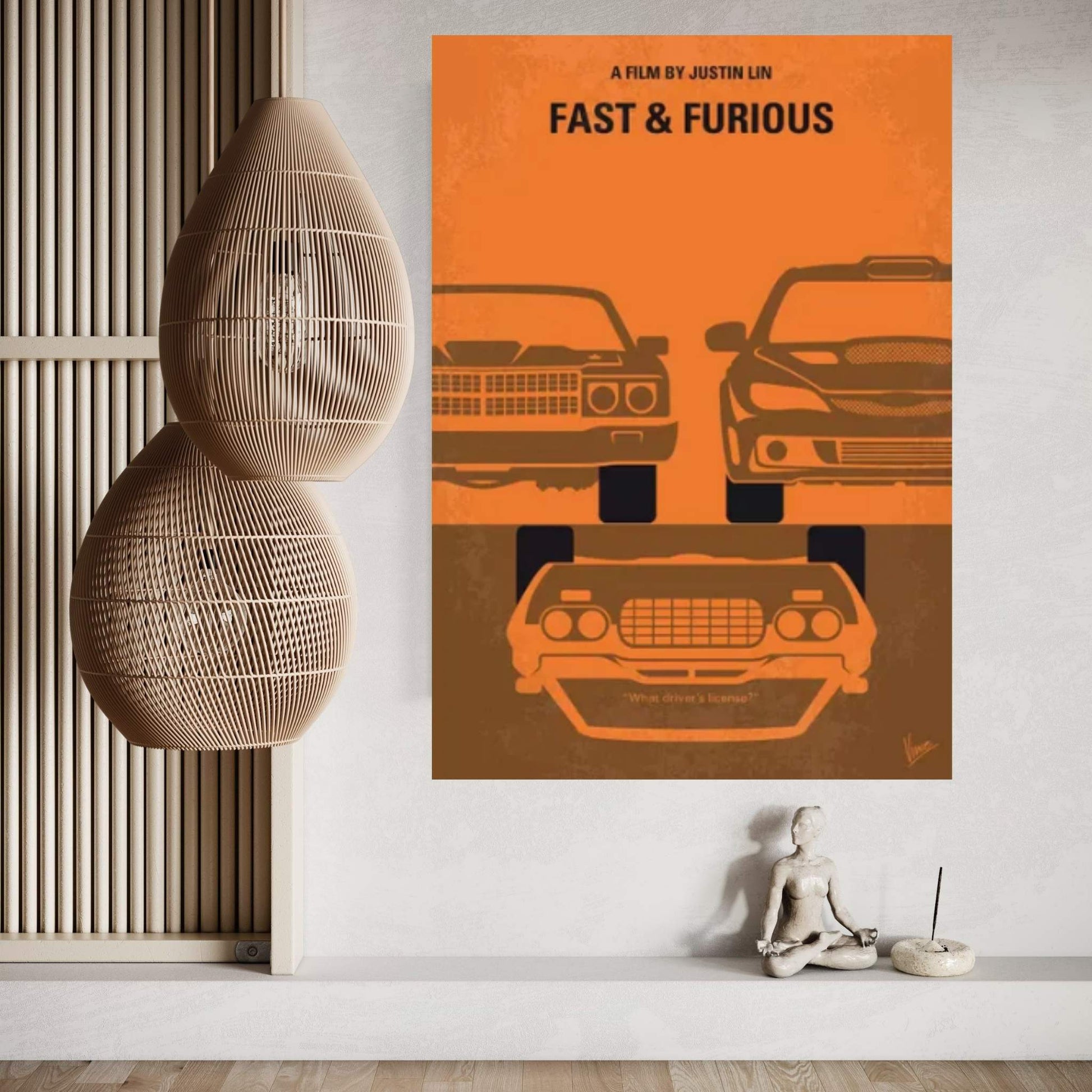 Fast And Furious Minimal Movie Poster Canvas Wall Art - Y Canvas