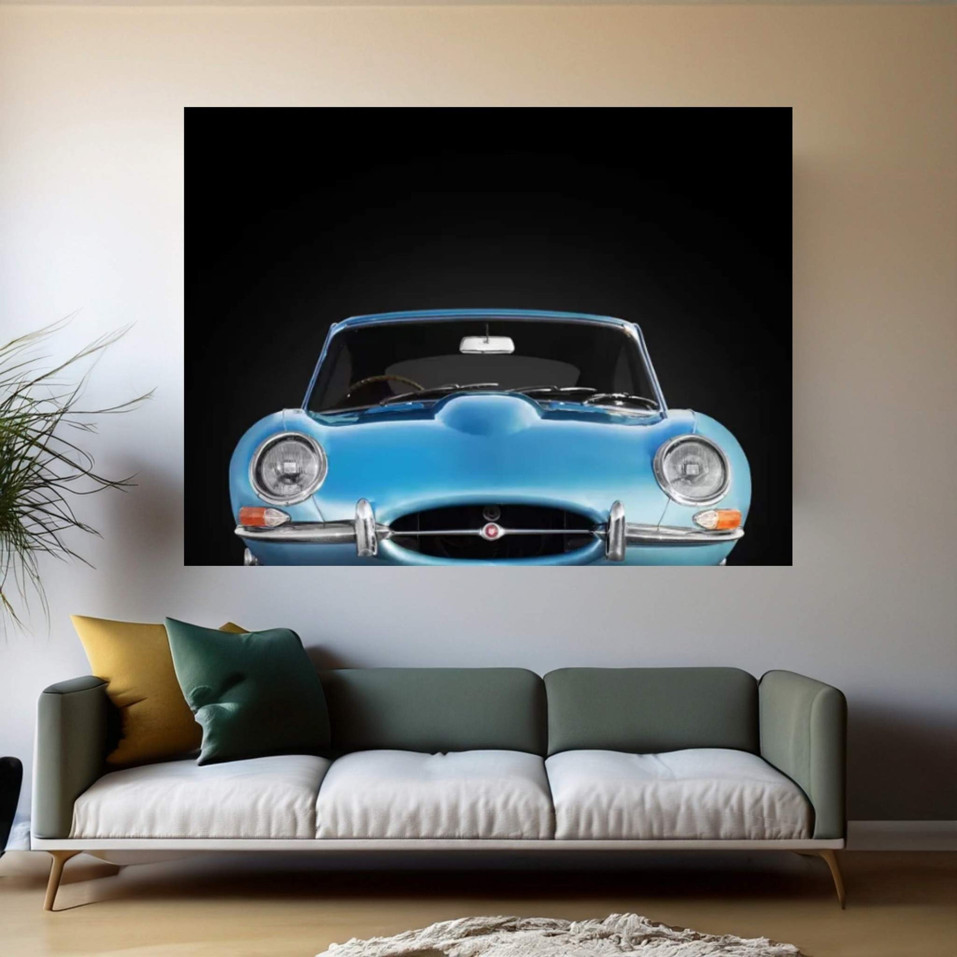 Jaguar E-Type Front Canvas Wall Art - Y Canvas