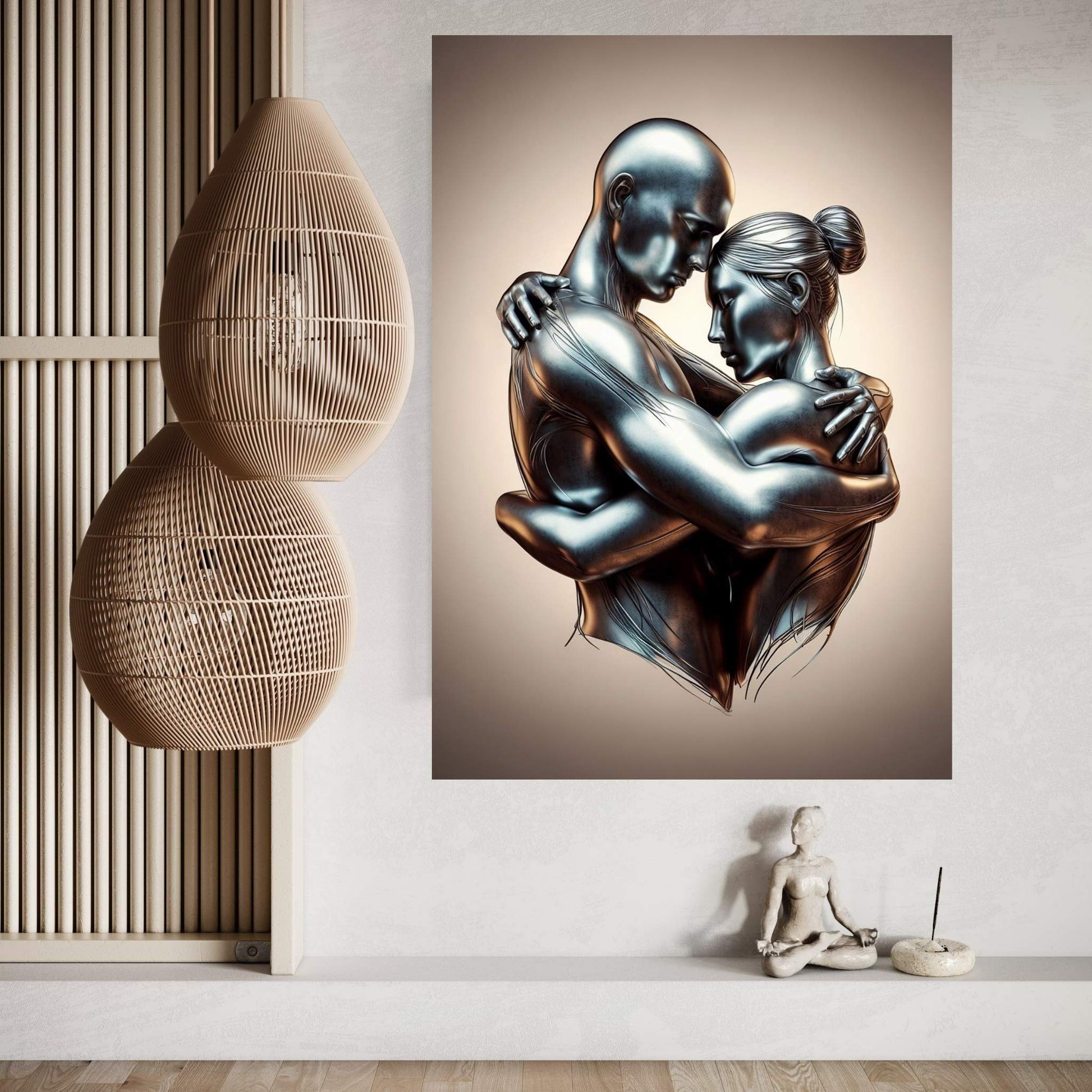 Metalic Love Couple Canvas Wall Art - Y Canvas