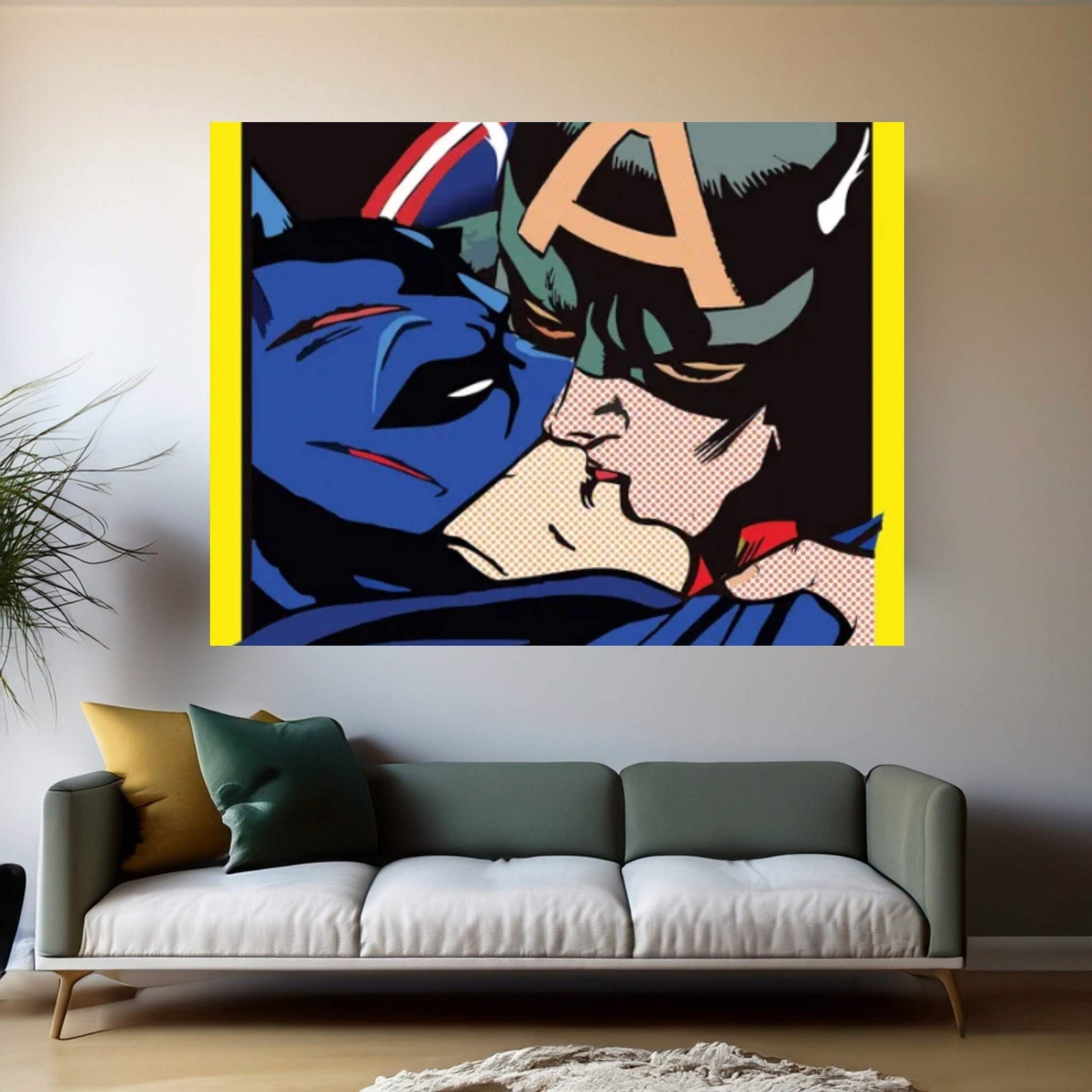 Cap Kissing Bruce Canvas Wall Art - Y Canvas