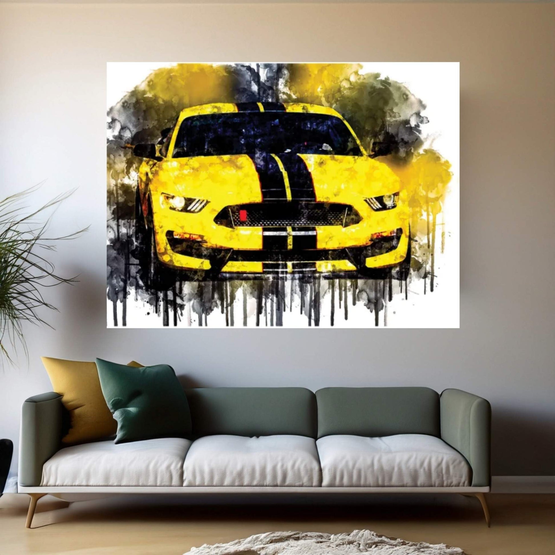 2017 Ford Mustang Shelby GT350 Sports Car Vehicle LXXXII Canvas Wall Art - Y Canvas