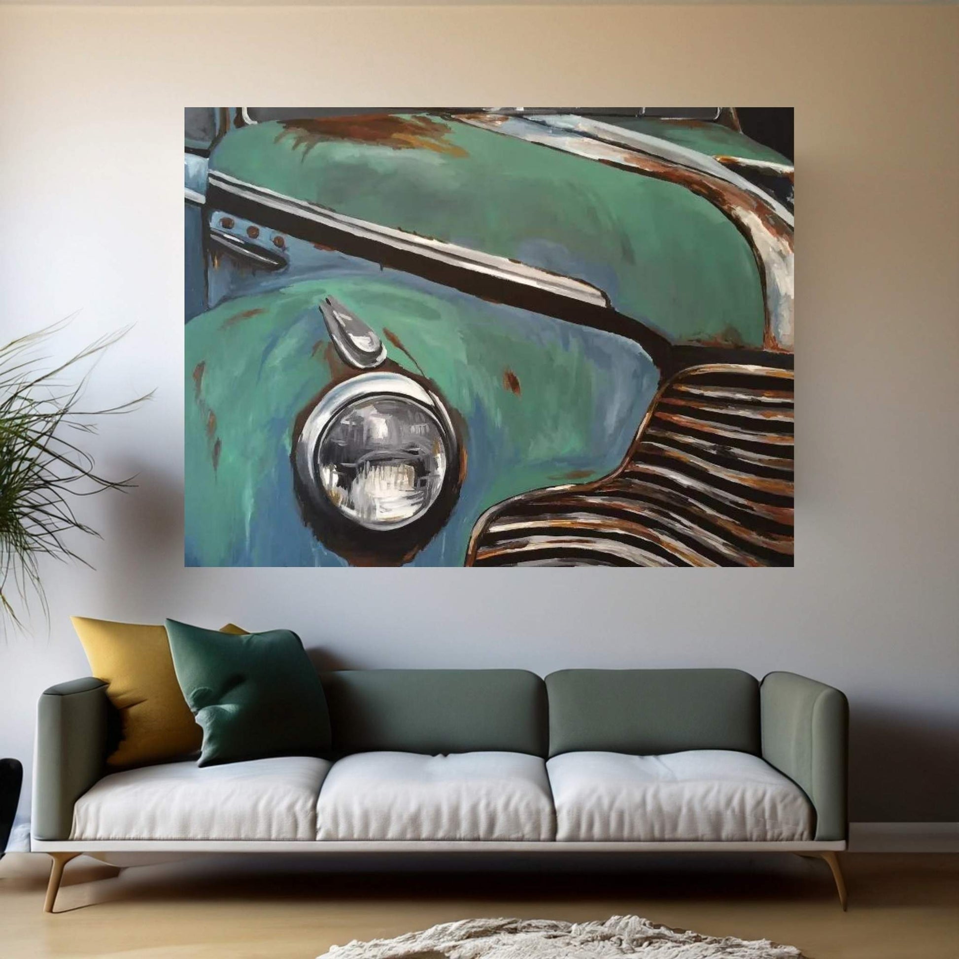 Old Buick I Canvas Wall Art - Y Canvas