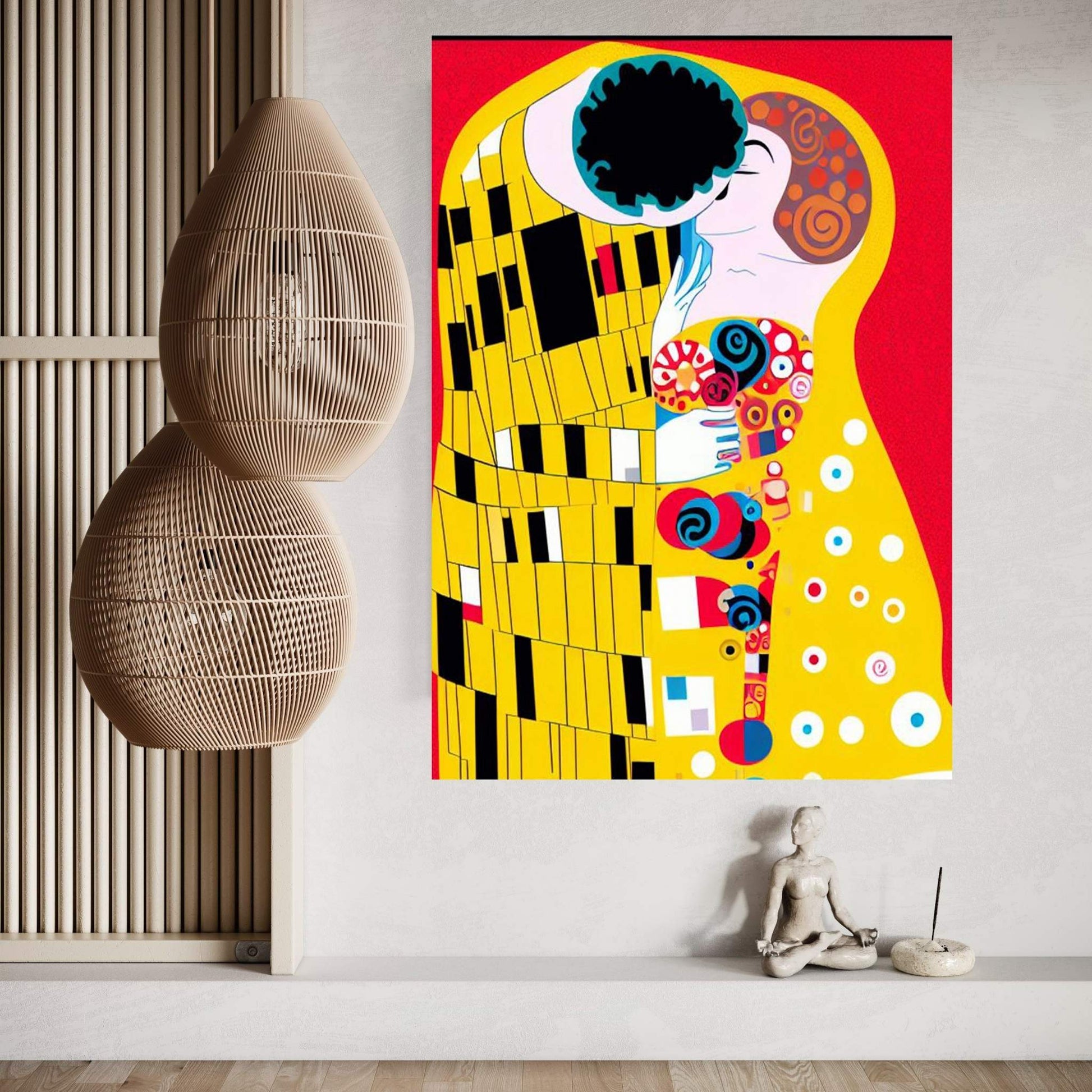 Gustav Klimt's The Kiss: Canvas Wall Art Reproduction Home Decor - Y Canvas